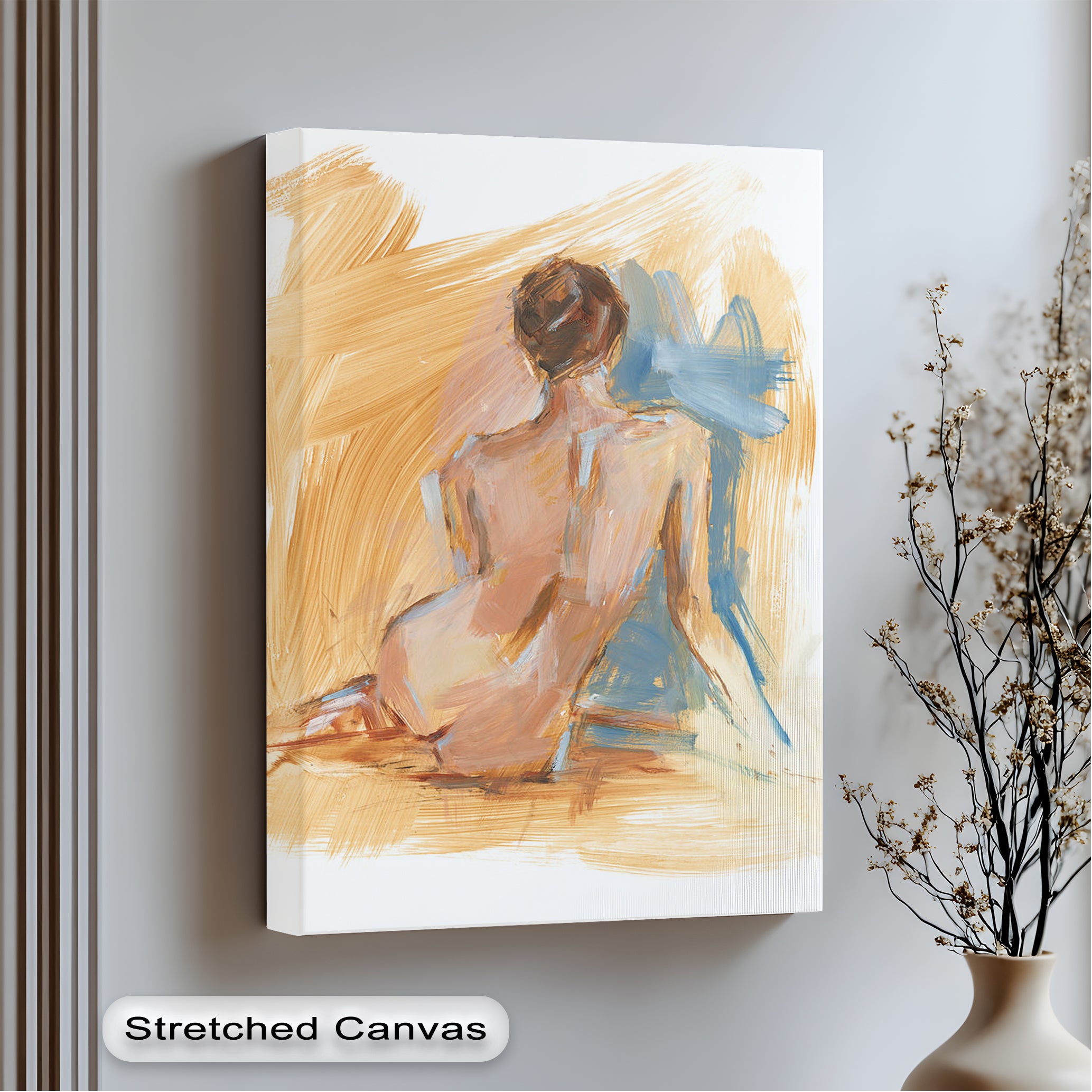 Abstract Nude Earth Tone Canvas Print Wall Art - Modern Home Decor for Living Room & Bedroom