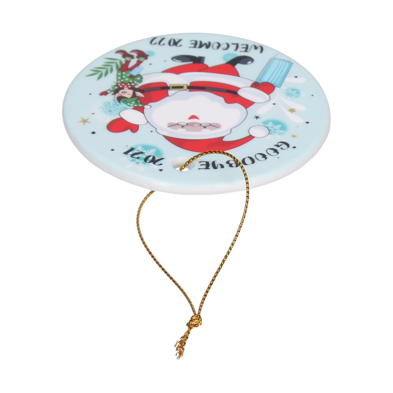 Ceramic Christmas Tree Hanging Ornament - Round Heat-Resistant Holiday Decoration Pendant for Xmas Tree, Irritation-Free & Odorless - Perfect for Home, Office, and Outdoor Holiday Decor