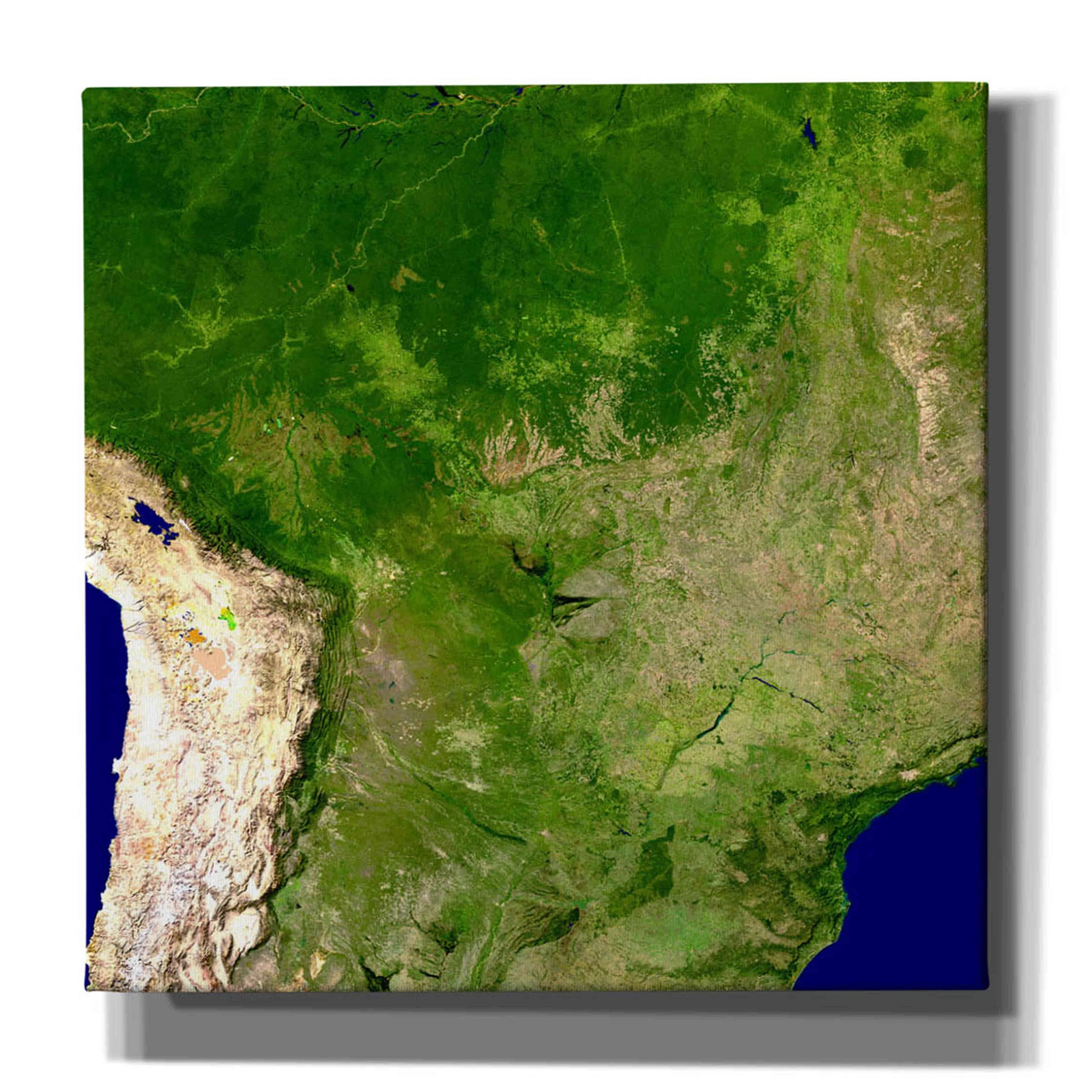 Epic Graffiti 'Earth as Art: South America' 37x37 Inch Canvas Wall Art - Modern Home Decor for Living Room, Bedroom & Office