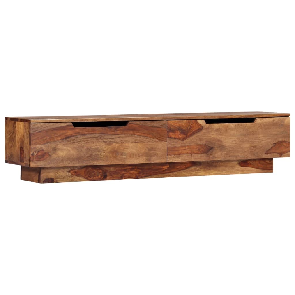 Solid Sheesham Wood TV Stand with 2 Drawers - 57.1