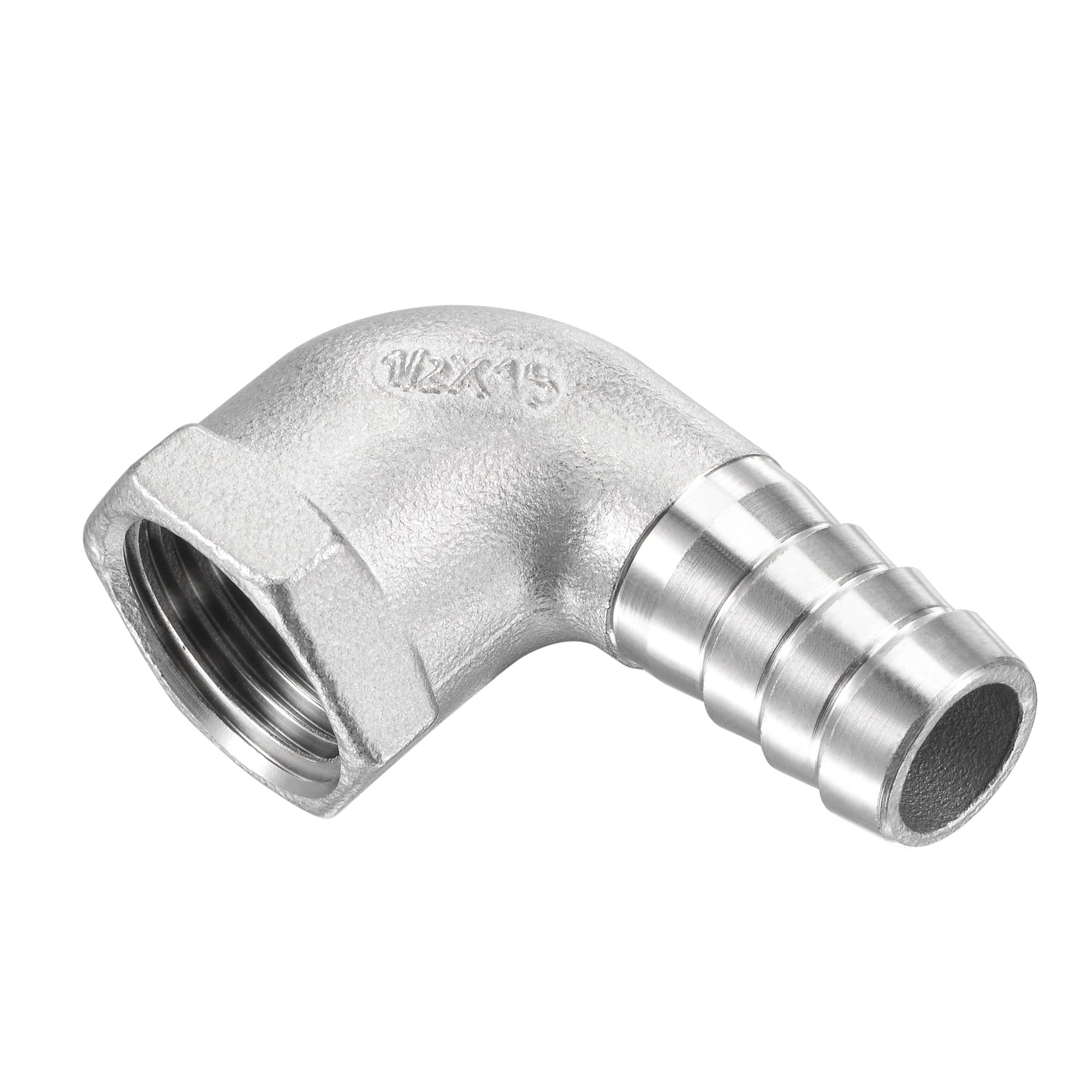M METERXITY 90 Degree Elbow Stainless Steel Hose Barb Fitting - 15mm Pipe Connector for Water & Fuel (1/2