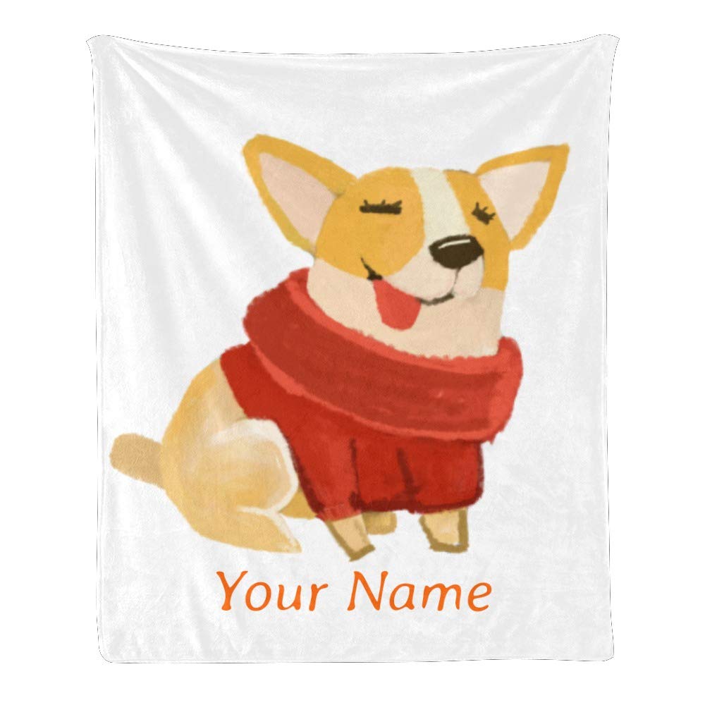 Personalized Custom Fleece Blanket with Name Text - Super Soft Puppy Christmas Dog Blanket for Couch, Sofa & Bed (50x60 inches) - Perfect Gift for Pet Lovers & Cozy Home Decor