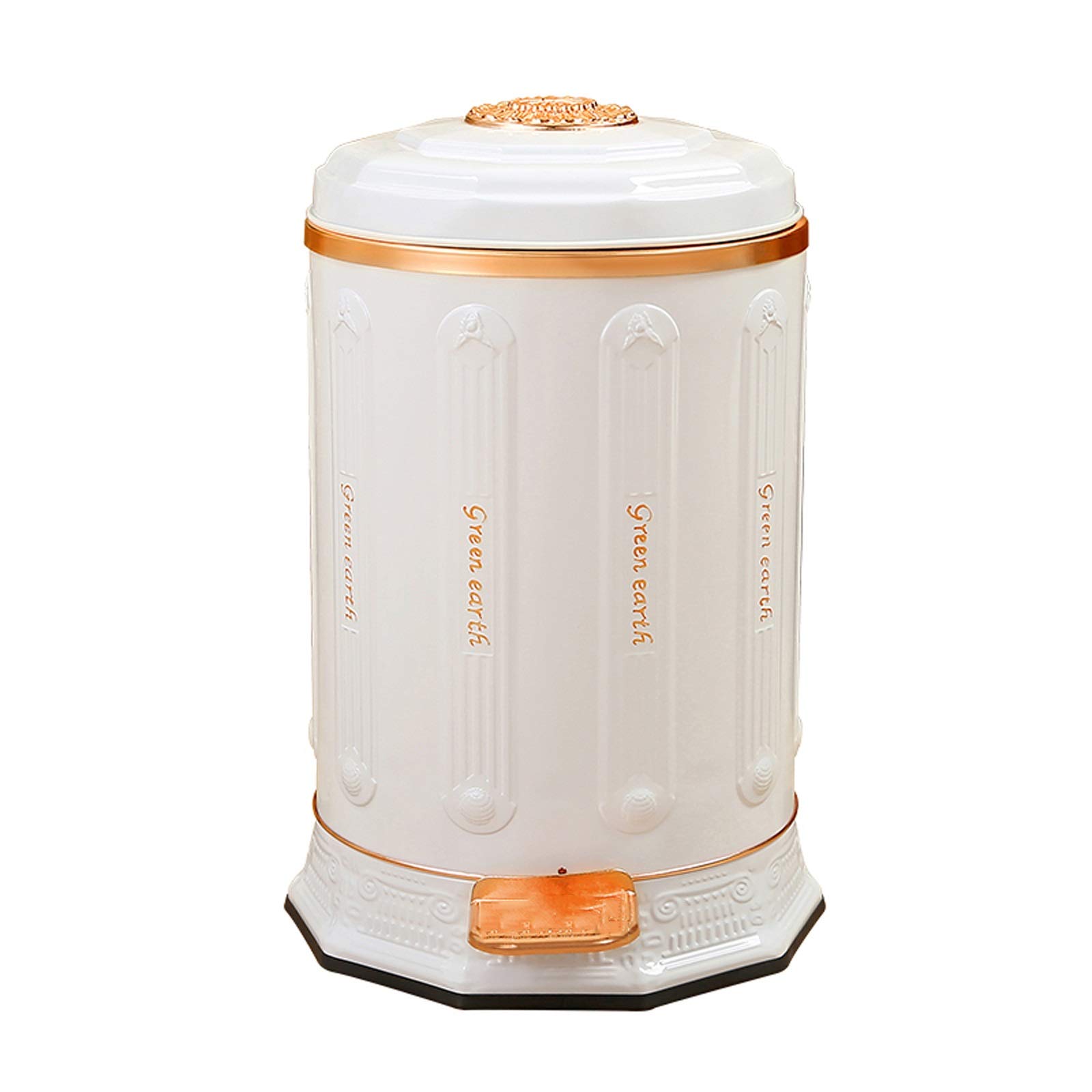 Premium Porcelain White Pedal Trash Can - Elegant Kitchen & Bathroom Garbage Bin for Home, Bedroom, Dorm & Luxury Living Spaces | Touch-Free Operation, Odor Control & Space-Saving Design