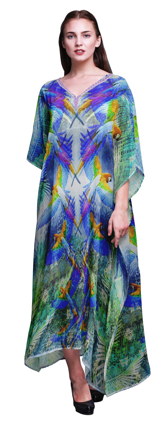 Plus Size Kaftan Dresses for Women - Flowy Summer Beach Cover Up, Boho Kimono Maxi Dress for Lounge, Pool & Vacation | Lightweight Casual Wear