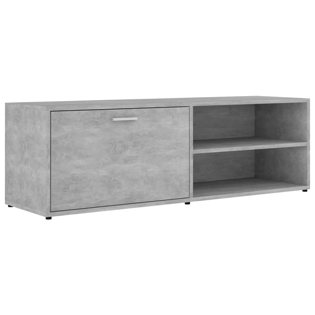 Estink 2-Compartment TV Stand Cabinet - Concrete Gray Chipboard TV Unit for Living Room, Hotel & Indoor Use - Modern Sideboard Furniture for Home Entertainment & Storage