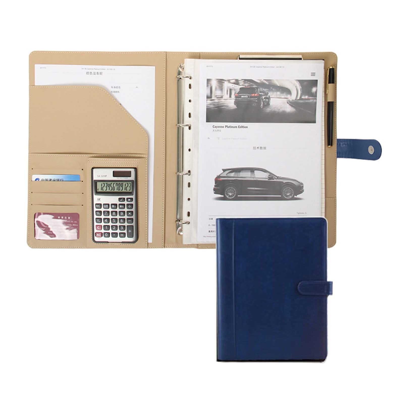 HOMFLOW A4 Leather Padfolio Portfolio Binder - Professional Business Document Organizer for Interview, Conference & Presentation - Stylish & Durable Office Folder for Professionals & Students