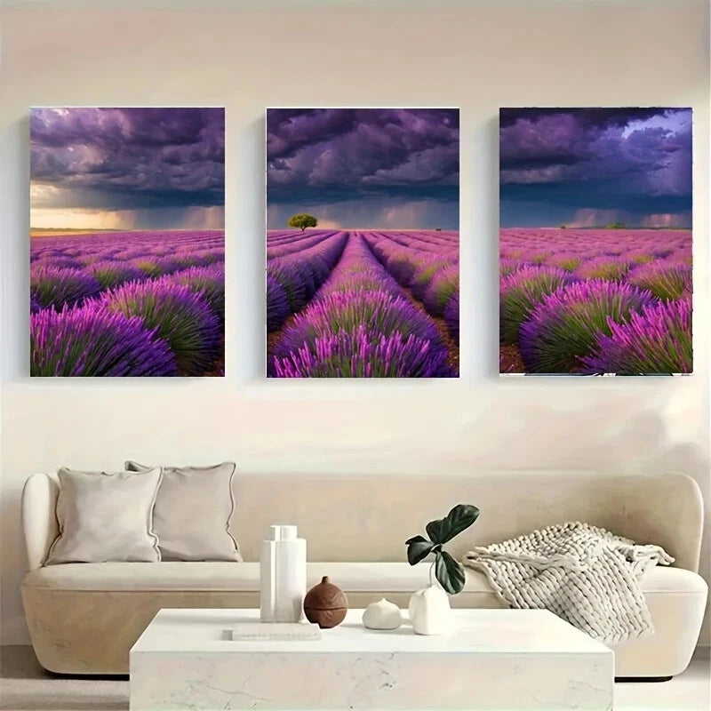 3-Piece Metal Wall Art Print - Majestic Lonely Tree Landscape - Ready to Hang Home Decor for Living Room, Bedroom & Office