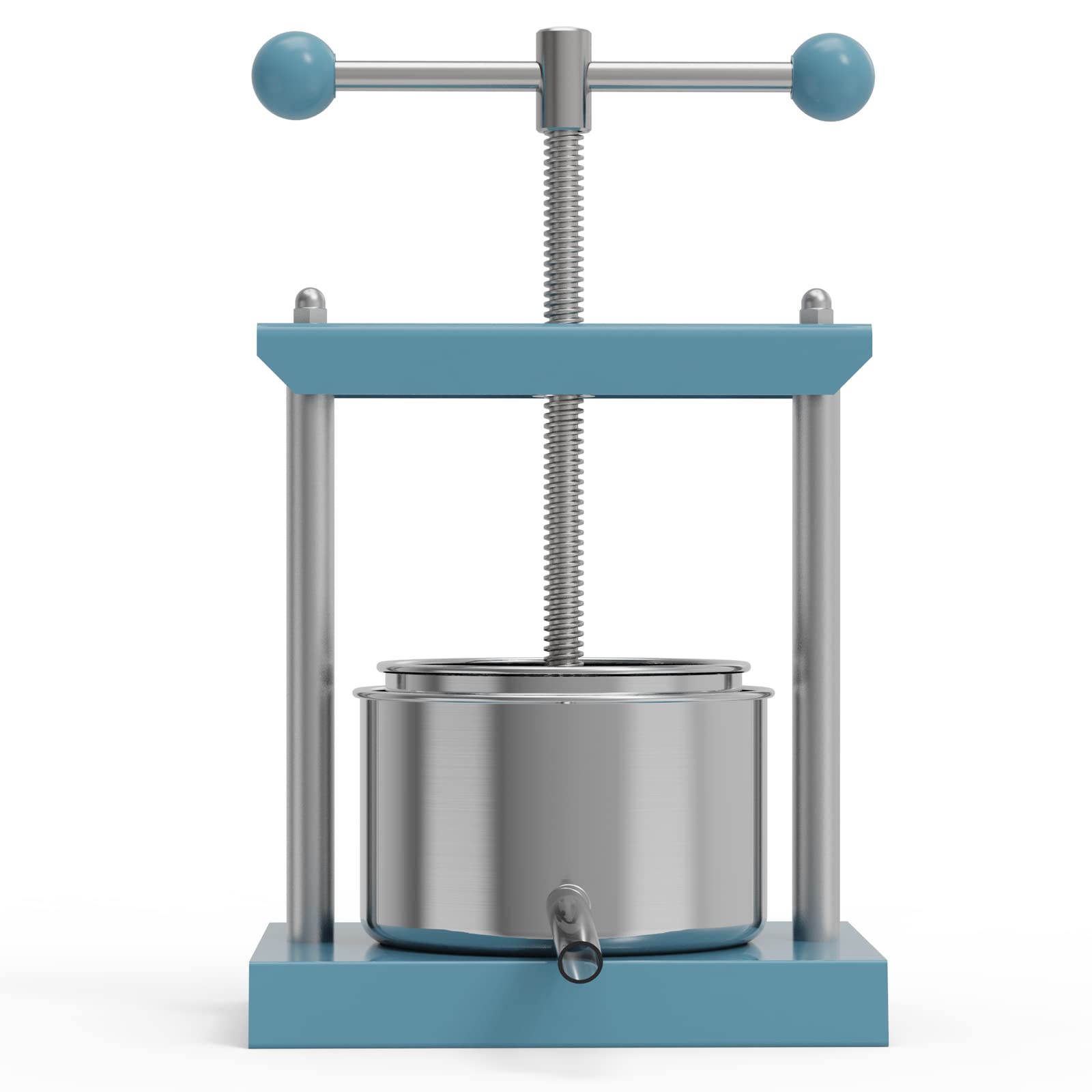 SQUEEZE Master 0.8 Gallon Manual Cheese & Fruit Press - Herb Tincture & Wine Making Tool (Blue) - Perfect for Home Brewing, DIY Juicing & Crafting Artisanal Cheeses