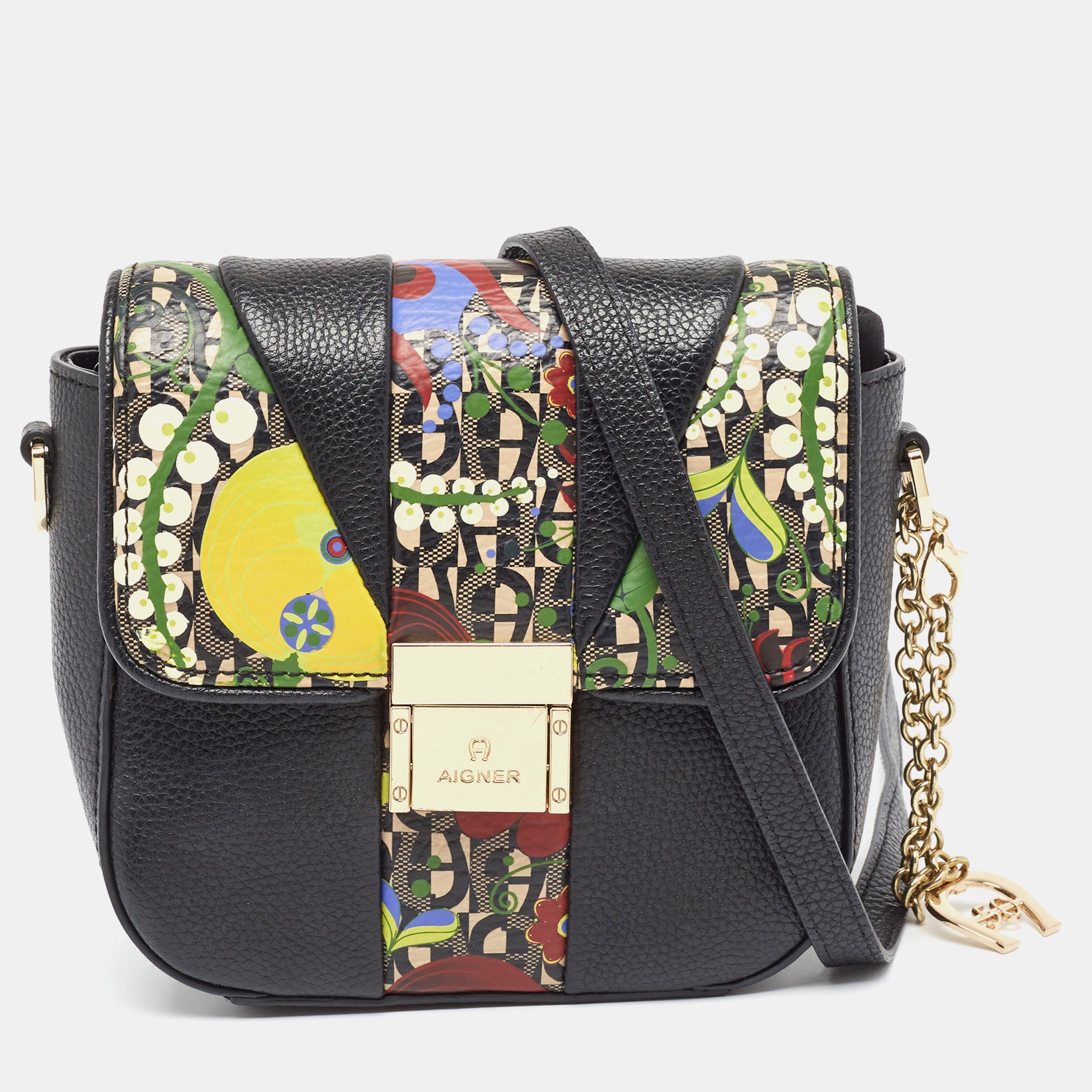 Stylish Black Leather & Coated Canvas Crossbody Bag for Women - Fashionable Shoulder Purse for Everyday Use, Travel & Work Commute