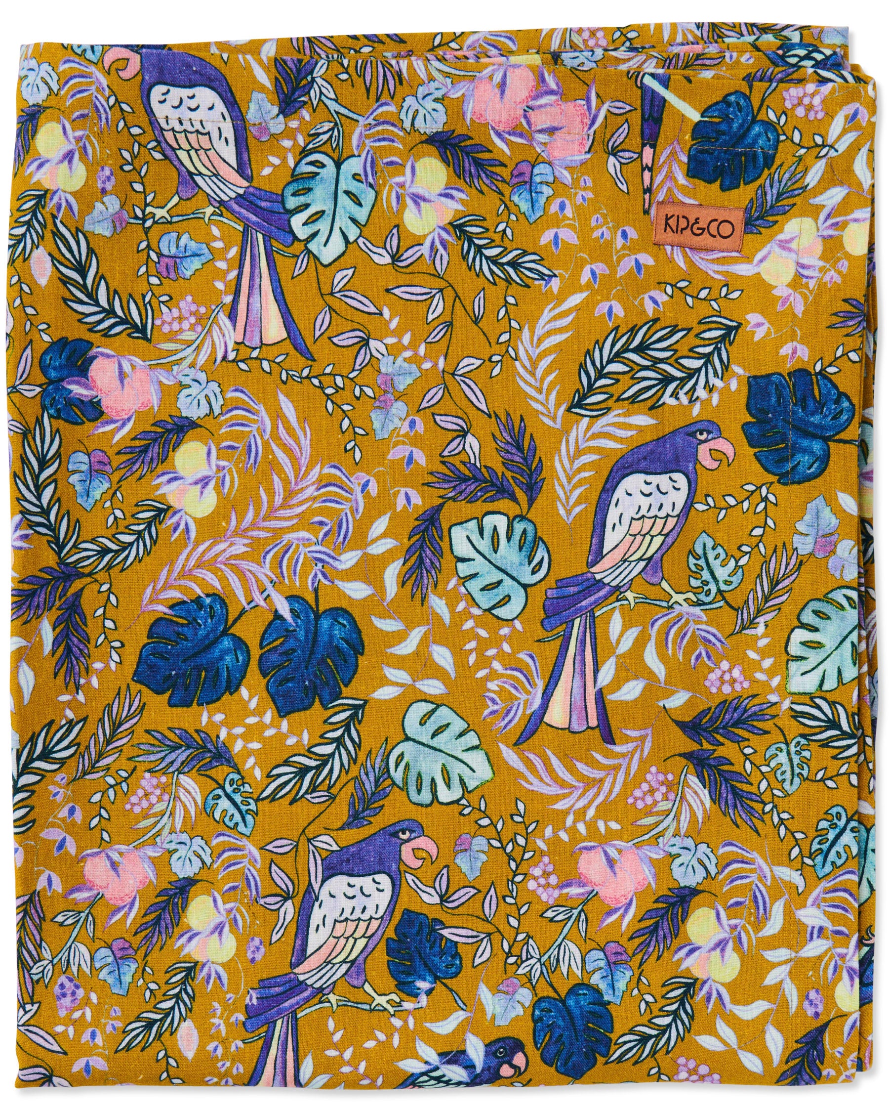 Premium Birds of Paradise Linen Tablecloth - Elegant Floral Design for Dining, Parties & Home Decor - 100% Natural Linen Fabric - Washable & Wrinkle-Resistant - Perfect for Weddings, Holidays & Special Occasions