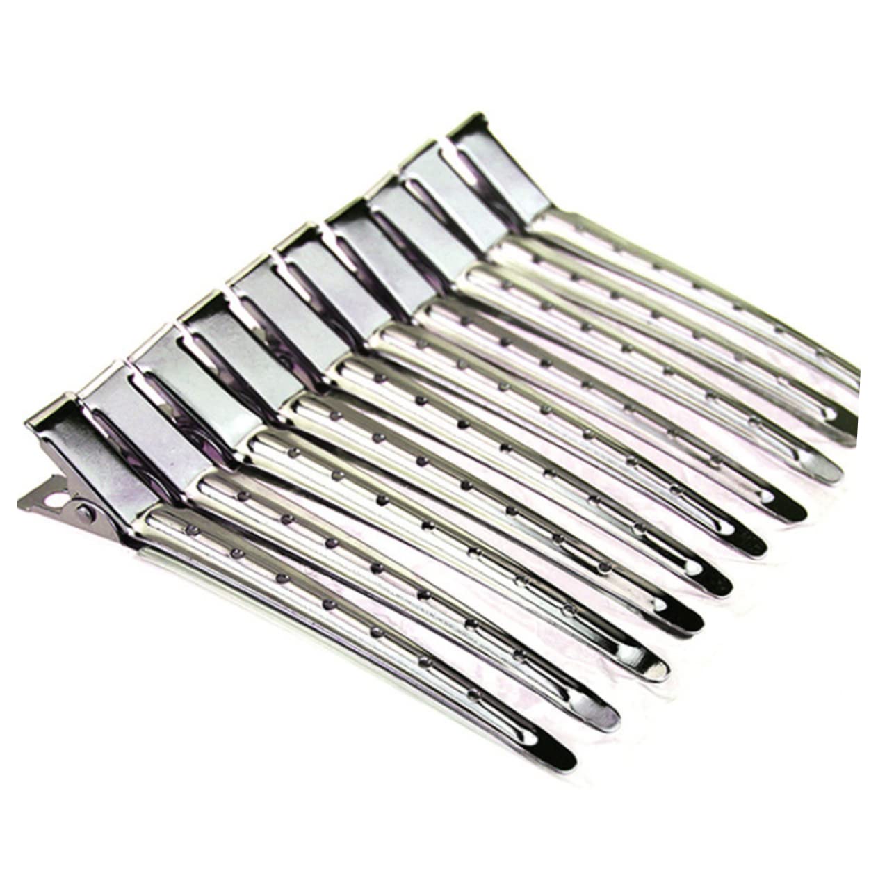 BelliFFY 20pcs Metal Hair Claw Clips for Women - Silver Duckbill Hair Styling Clips for Daily Use