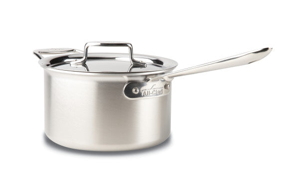 All-Clad D5 4-Quart Stainless Steel Sauce Pan with Brushed Finish - Perfect for Cooking, Simmering & Serving Soups, Sauces & Pasta Dishes