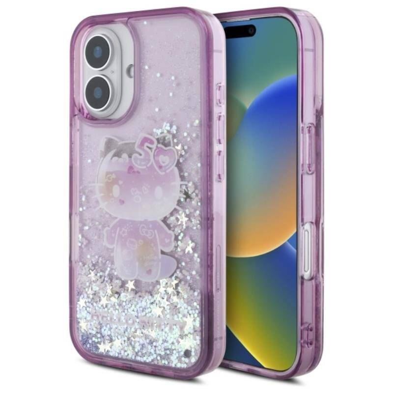 Hello Kitty 50th Anniversary Liquid Glitter Phone Case for iPhone 16 (6.1
