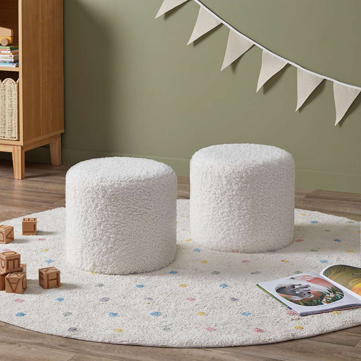 Mini Maeve Natural & Mini Moo Cream Two Seater Sofa Set - Perfect for Small Living Rooms, Apartments, and Cozy Spaces