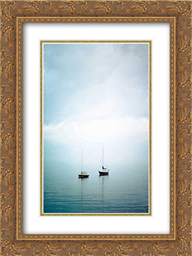 Berzel Erin 19x24 Inch Gold Ornate Picture Frame with Double Matted Museum Quality Art Print - Whidbey Island III Wall Decor for Living Room, Bedroom & Office