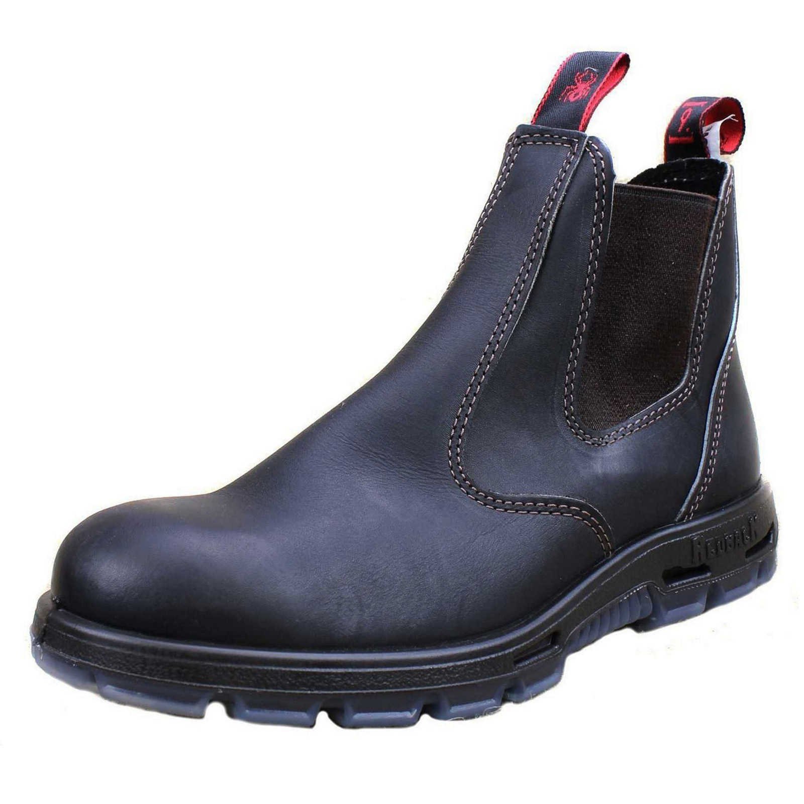 Men's Red Leather Work Boots - Durable & Comfortable for Construction, Hiking & Outdoor Activities