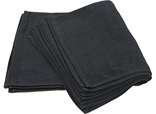 Premium Bleach-Resistant Cotton Hand Towels - 16x28 Inches - 72-Pack Commercial Bulk Set - Black - Ideal for Salons, Spas & Hospitality Use