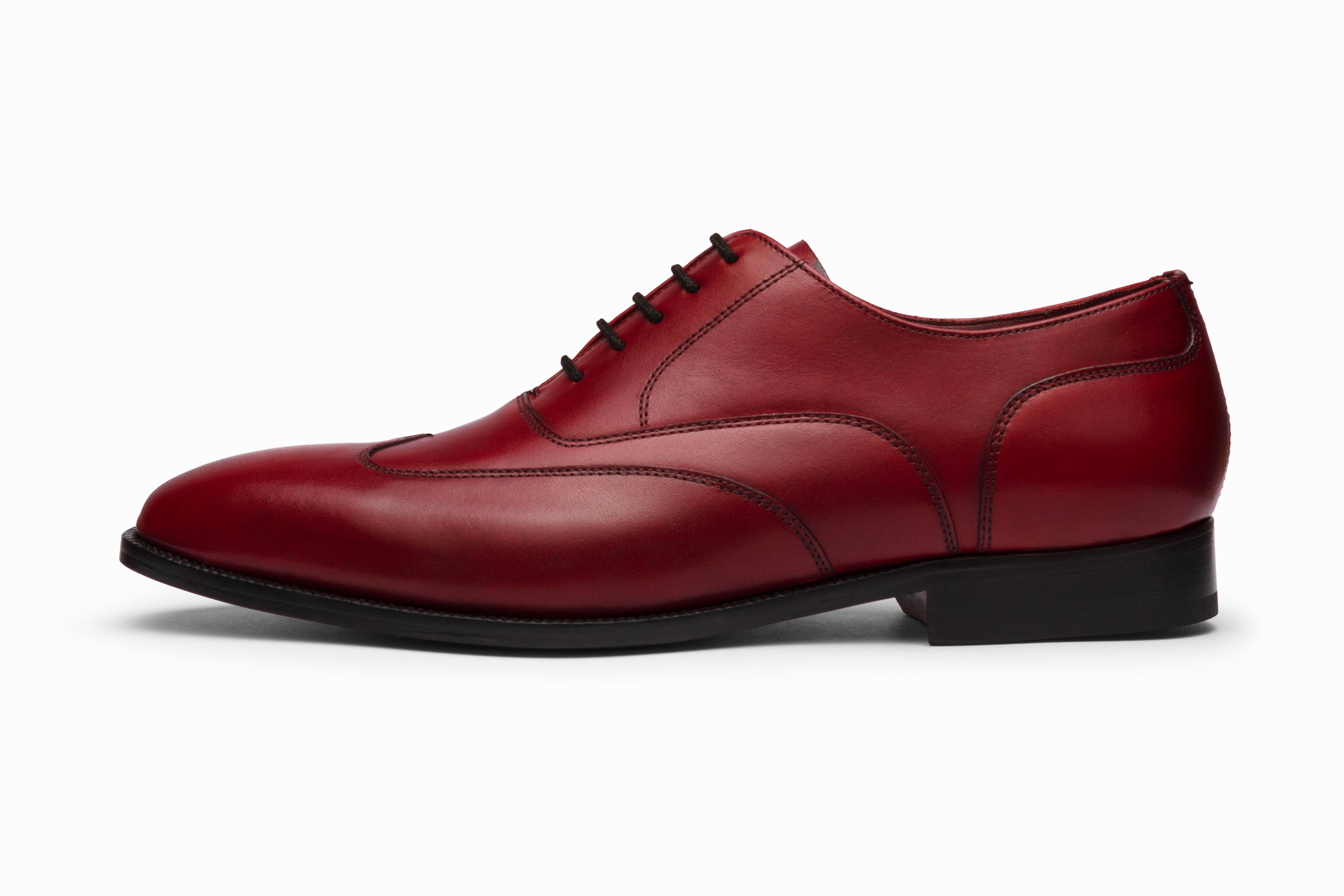 Stylish Austerity Brogue Oxford Shoes in Dark Oxblood - Perfect for Business Casual & Formal Occasions