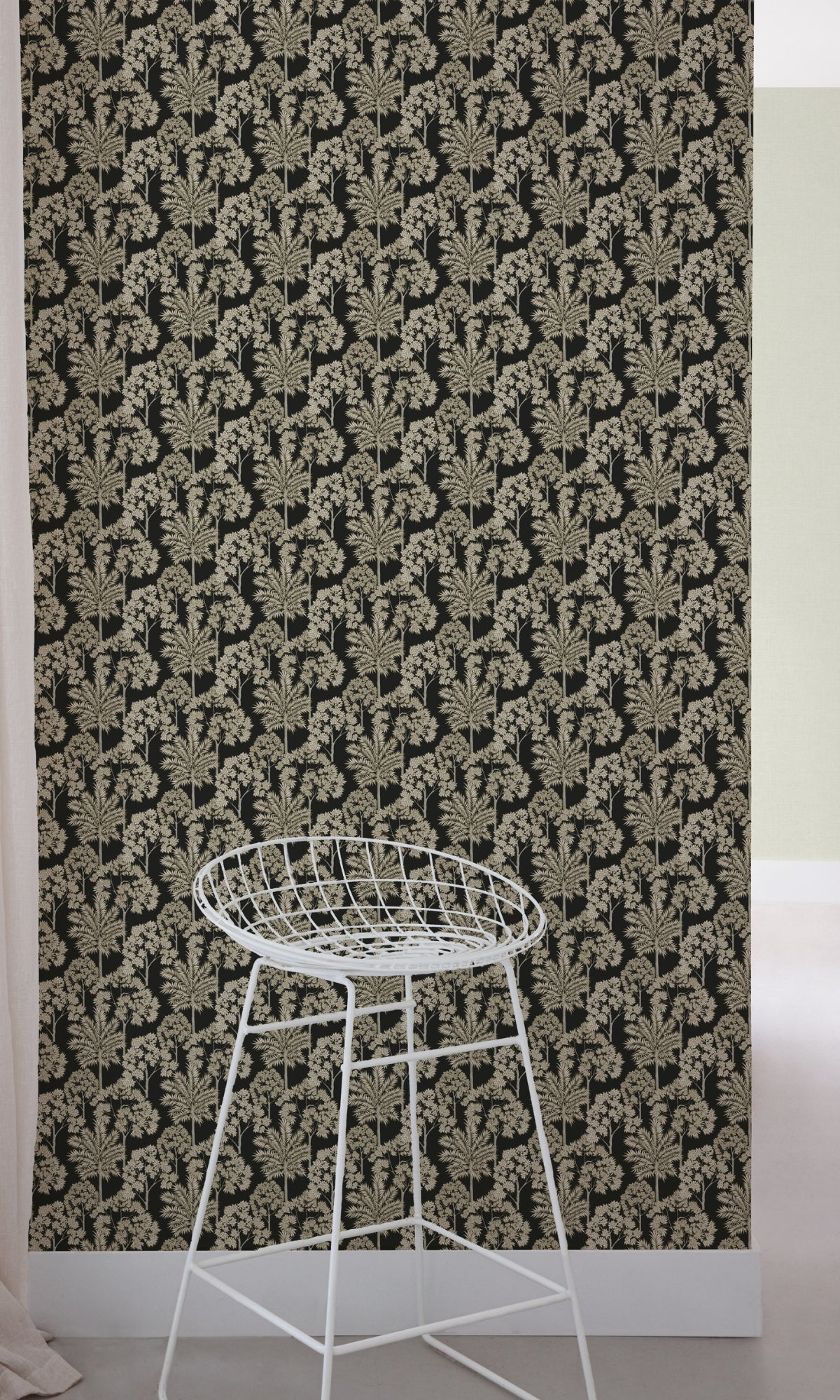 Black Palm Forest Tropical Wallpaper R9238 - Nature-Inspired Peel & Stick Wall Mural for Living Room, Bedroom & Office Decor