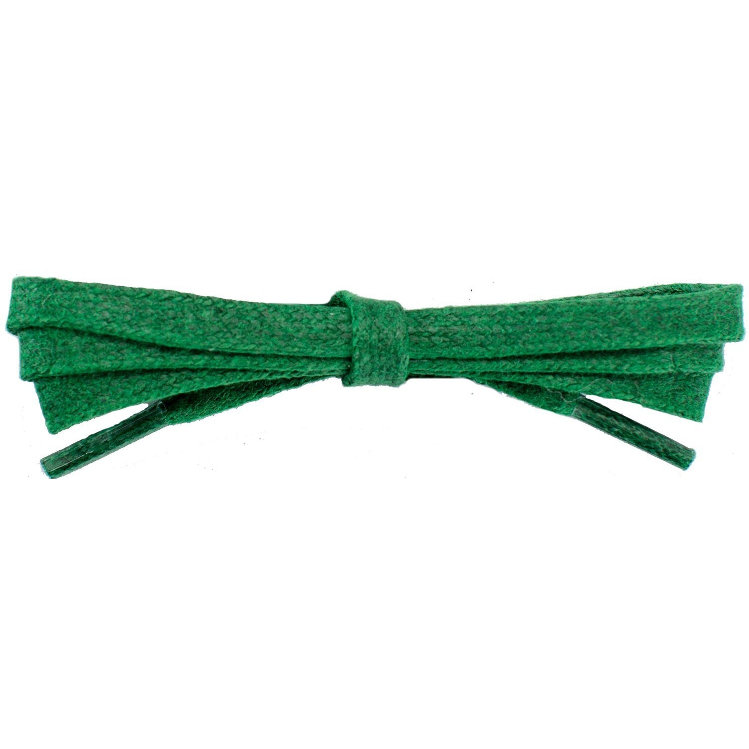 Kelly Green Waxed Cotton 1/4 Inch Flat Dress Shoelaces - 2 Pair Pack | Durable & Stylish for Dress Shoes, Boots & Formal Footwear