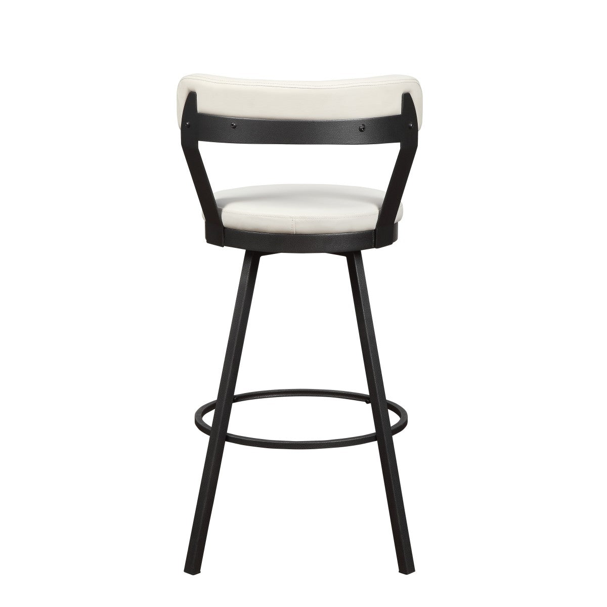 Appert Collection Swivel Pub Height Bar Stools, White - Set of 2 Counter Height Chairs for Kitchen Island, Breakfast Nook & Home Bar Seating