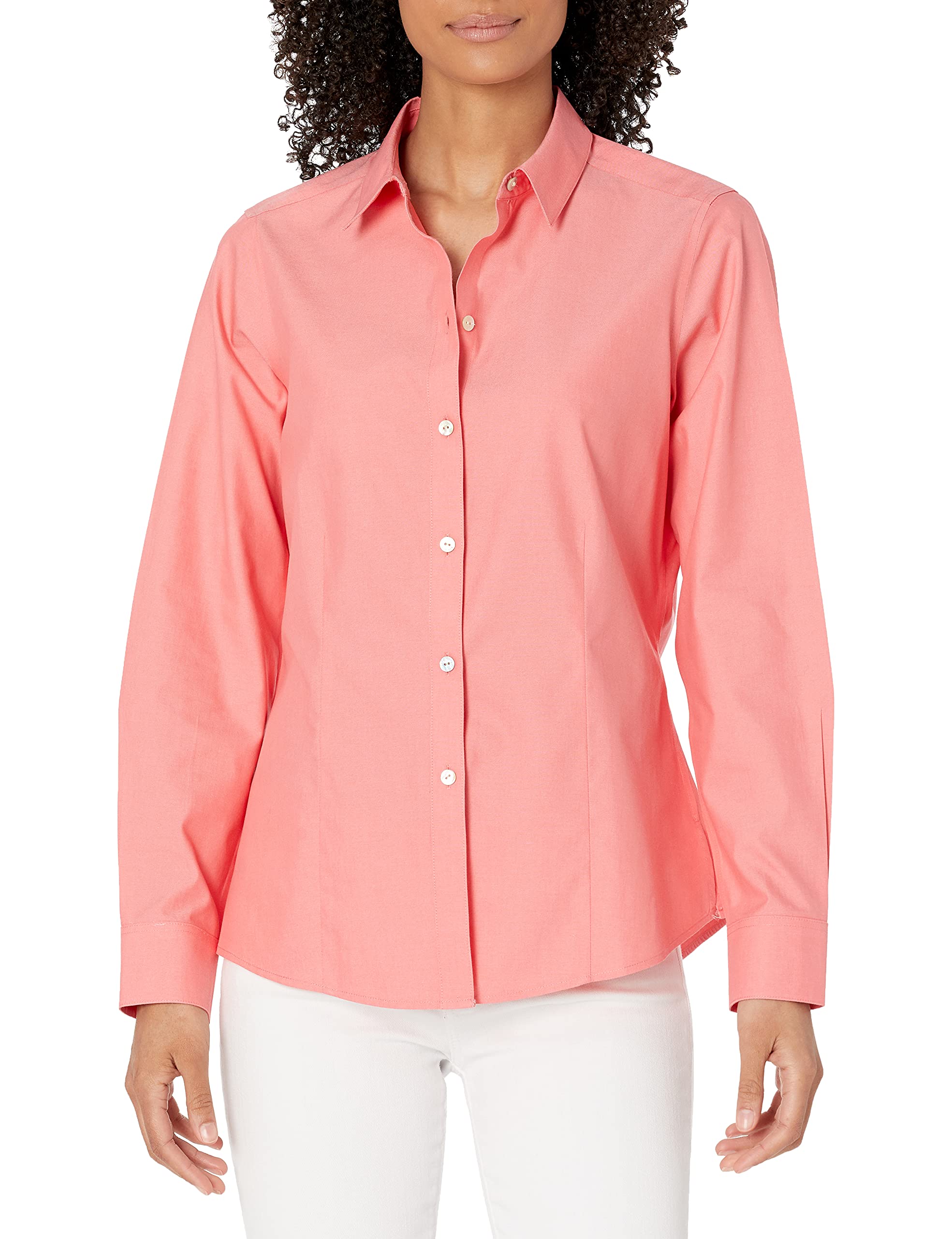Foxcroft Women's Dianna Pinpoint Non-Iron Shirt - Wrinkle-Free Blouse for Office & Business Casual Wear