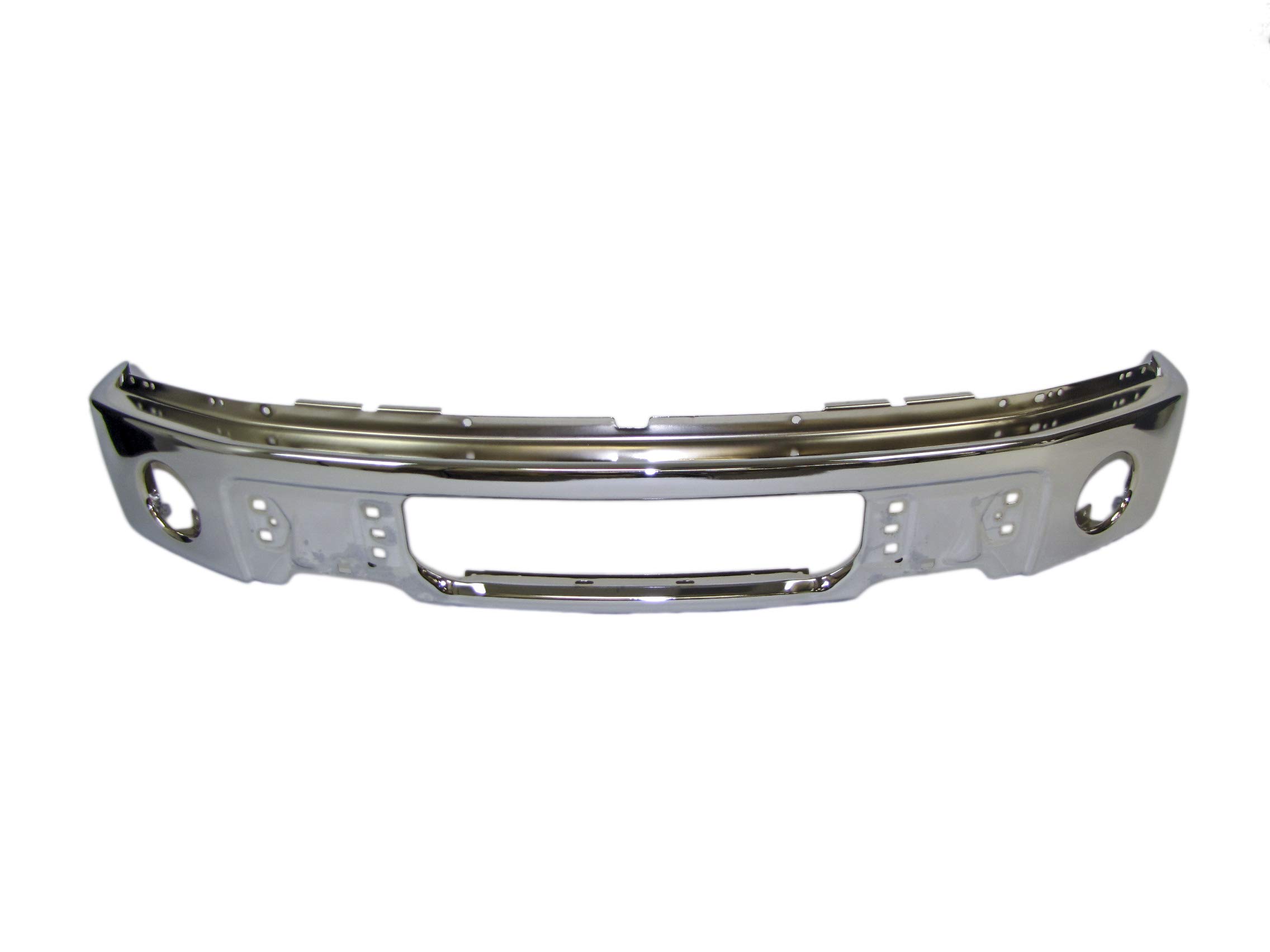 Chrome Front Bumper Face Bar with Fog Lamp Holes for Ford F150 2009-2014 Models - FO1002411 | Perfect for Off-Roading & Truck Customization