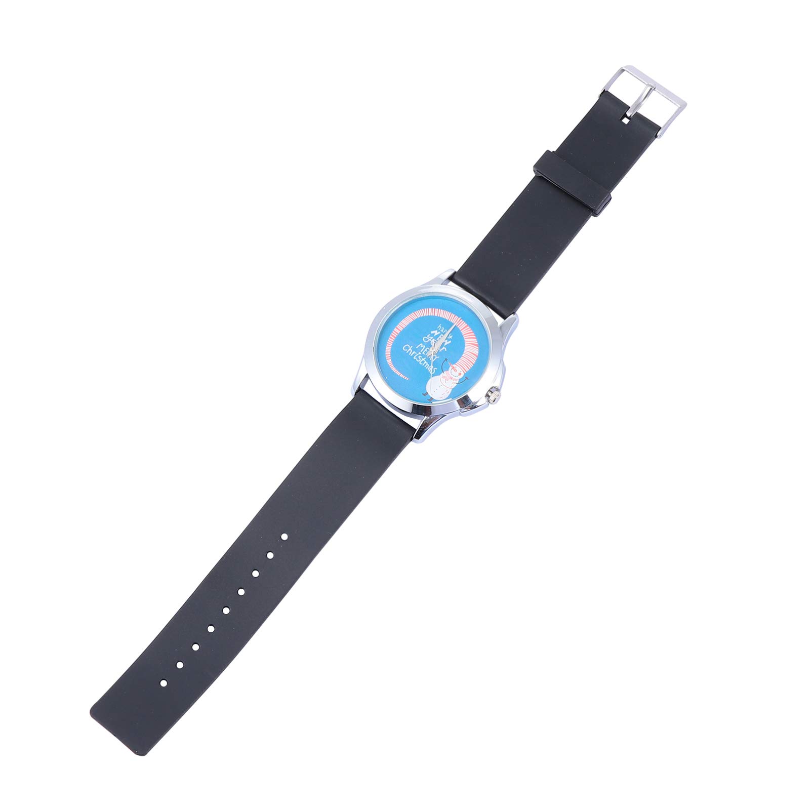 **Hemobllo Women's Christmas Snowman Quartz Watch - Adjustable Black Wristband with Buckle - Holiday Gift for Her (Perfect for Christmas Parties, Office Celebrations & Festive Outfits)**