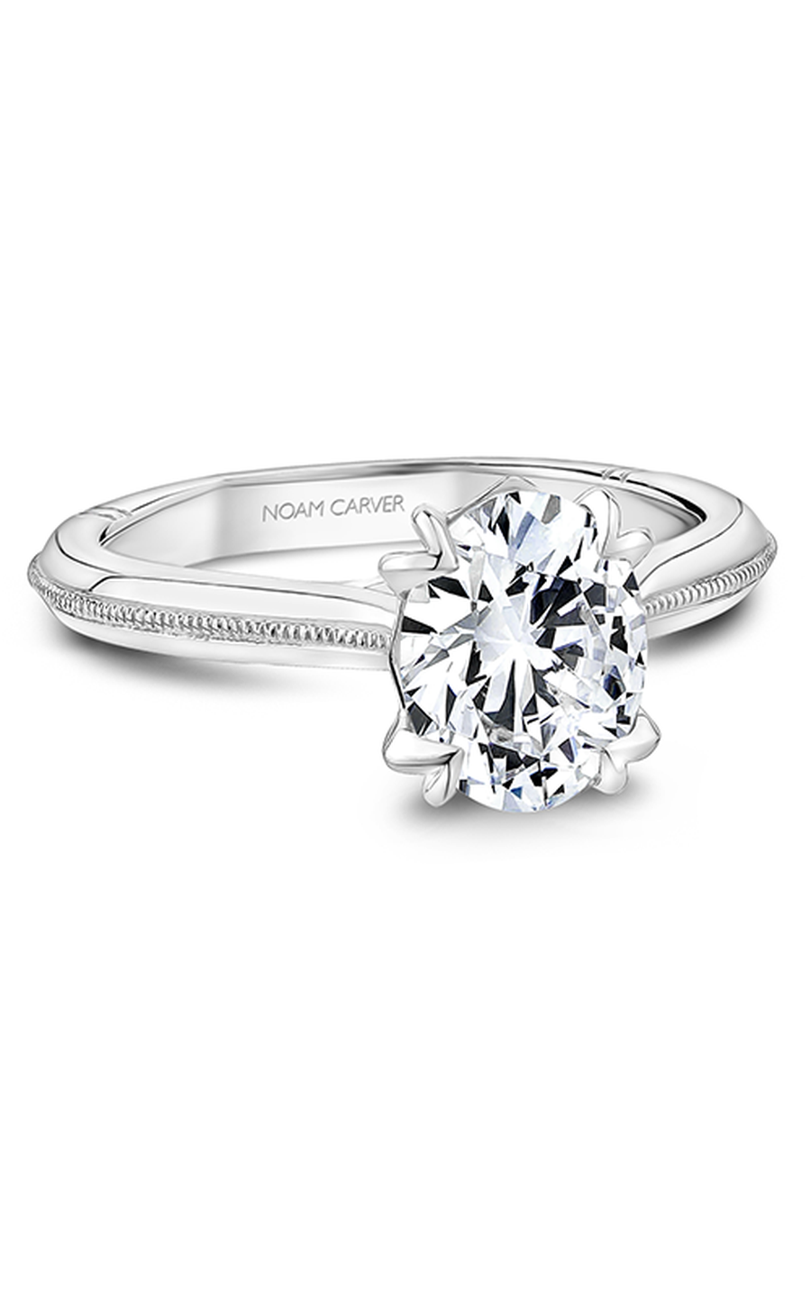 Noam Carver Atelier A010 02A Diamond Engagement Ring - 14K White Gold Wedding Band for Women, Perfect Proposal Gift & Anniversary Jewelry (Ideal for Romantic Proposals, Weddings & Special Occasions)