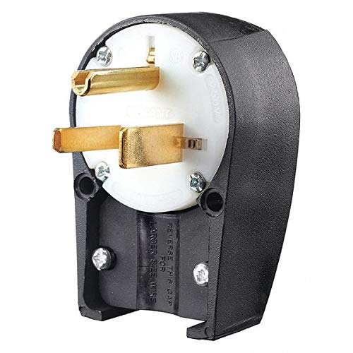 3 Wire Industrial Angle Straight Blade Plug 250VAC 50A - Heavy Duty Electrical Connector for Commercial Equipment, Machinery & Industrial Applications