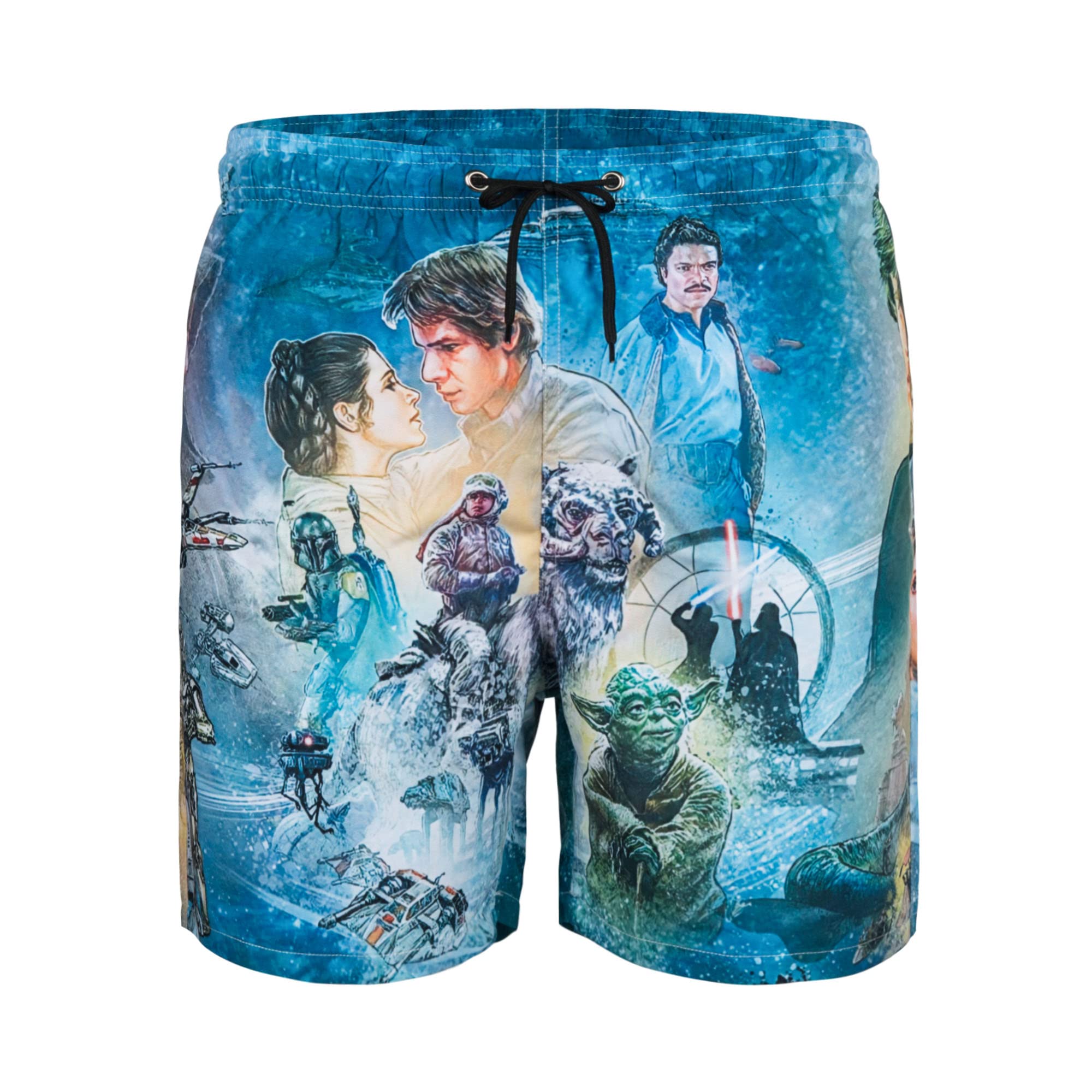 **Men's Quick Dry Swim Trunks with Mesh Lining - Classic Planet Movies Design for Beach, Pool & Summer Vacation**