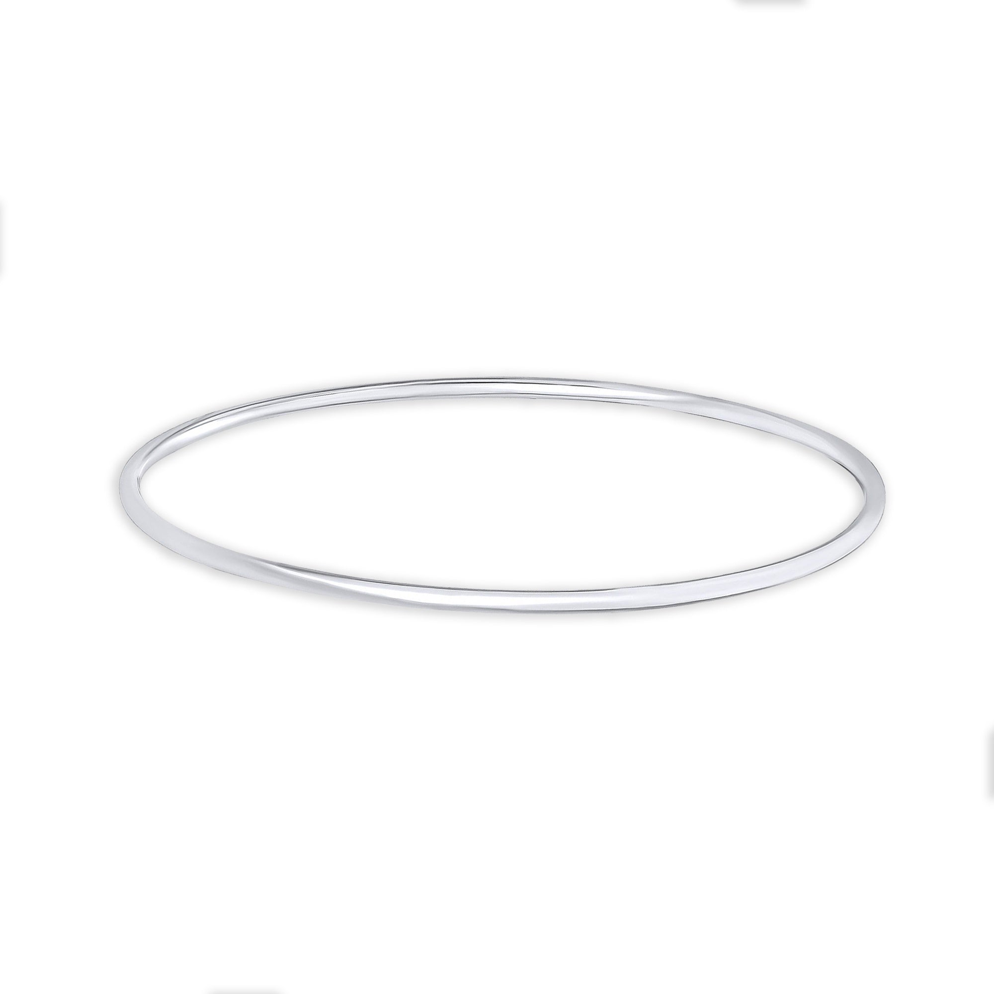 2mm Solid Sterling Silver Round Bangle Bracelet - Elegant & Durable Jewelry for Women, Perfect for Everyday Wear, Parties & Gifts