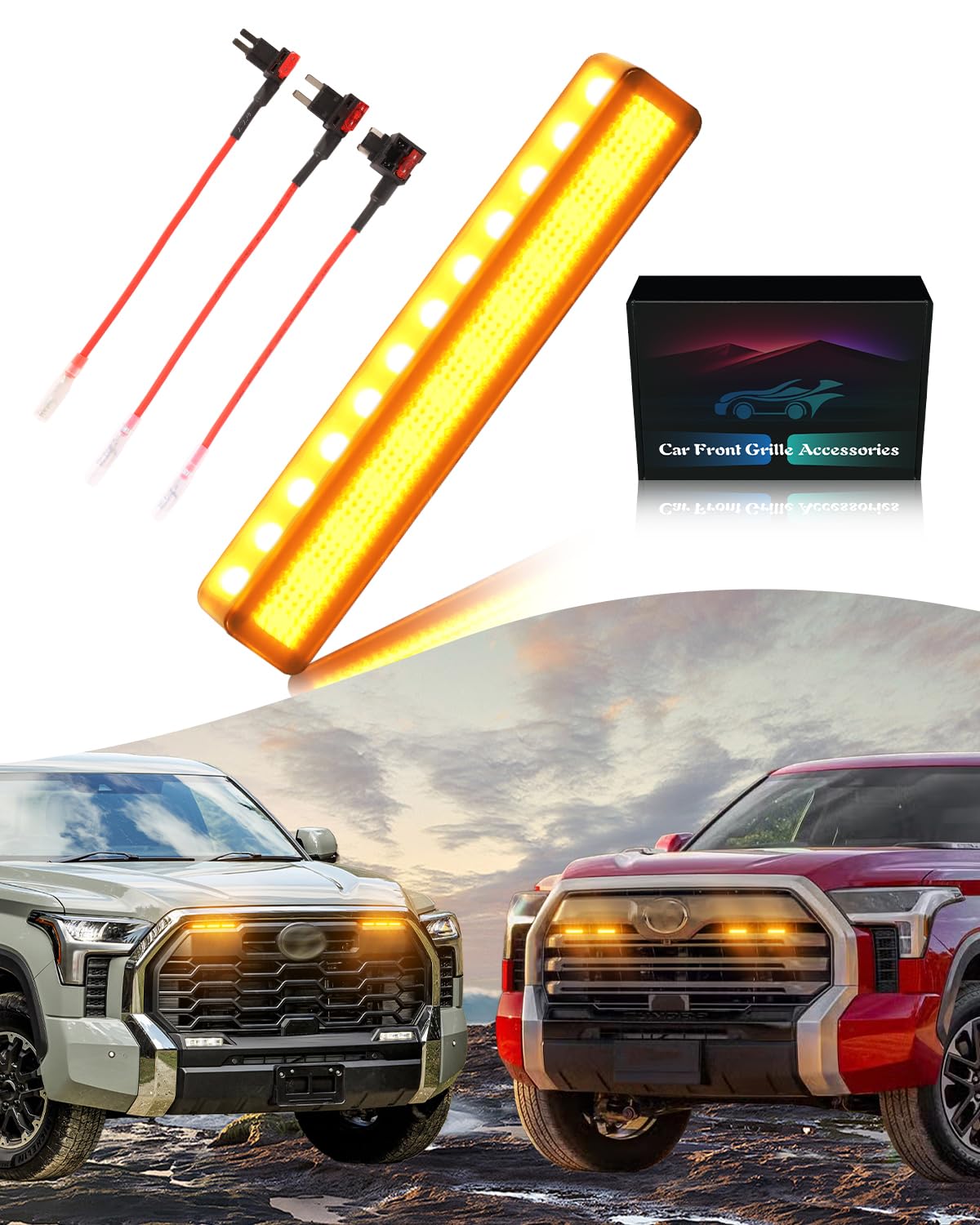 LED Grill Lights for Toyota Tundra 2019-2025 - Amber Off-Road Accessories