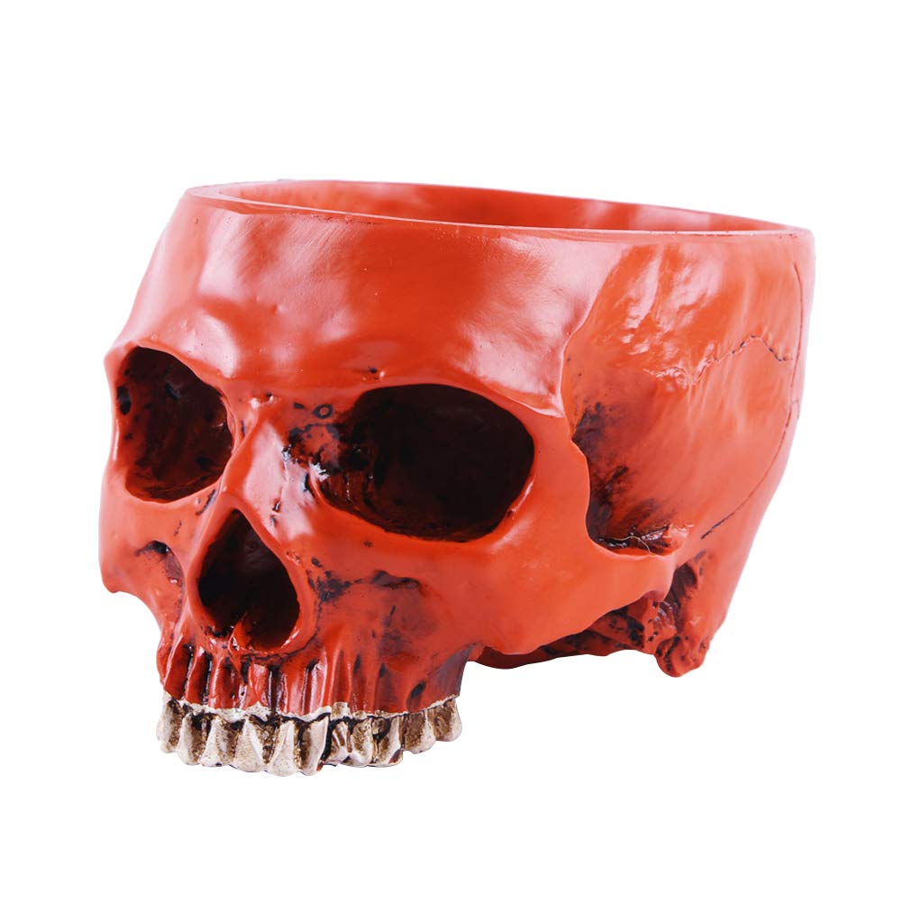 Yardwe Halloween Skull Planter - Resin Flower Pot for Succulents, Candy Bowl & Home Decor - Perfect for Halloween Party, Garden Decor & Indoor Plant Display