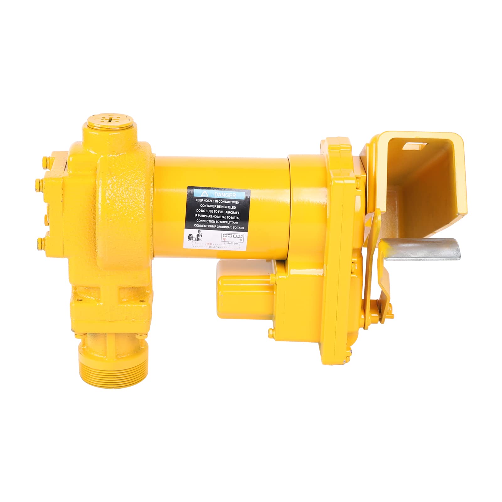 12V Electric Gasoline Transfer Pump - 20GPM Fuel Transfer Pump for Gas, Diesel, Kerosene - Explosion-Proof Petrol Pump with Nozzle Kit & Hose (Yellow) - Perfect for Automotive, Marine, and Industrial Fuel Transfer Applications