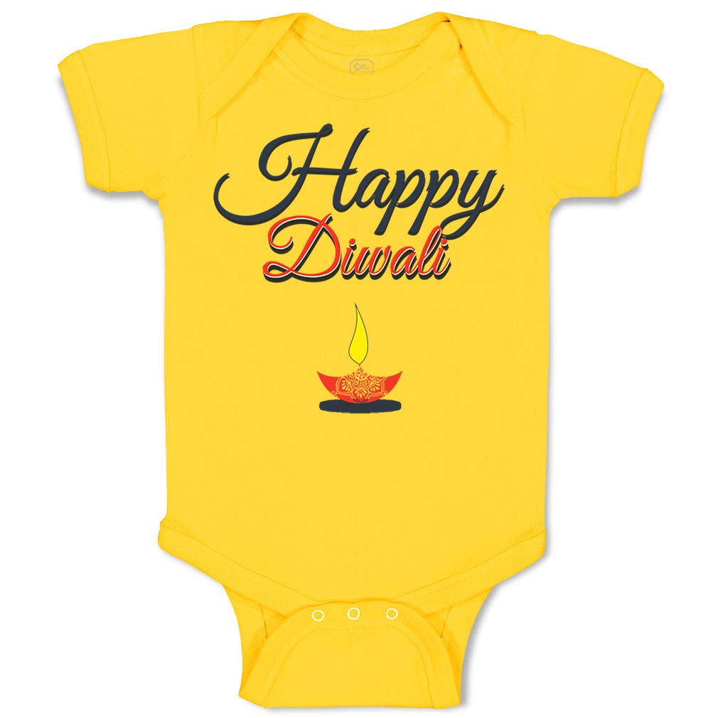 Custom Happy Diwali Baby Bodysuit - Funny Humor Cotton Onesie for Boys & Girls - Perfect for Festive Celebrations, Family Photos & Holiday Gifts
