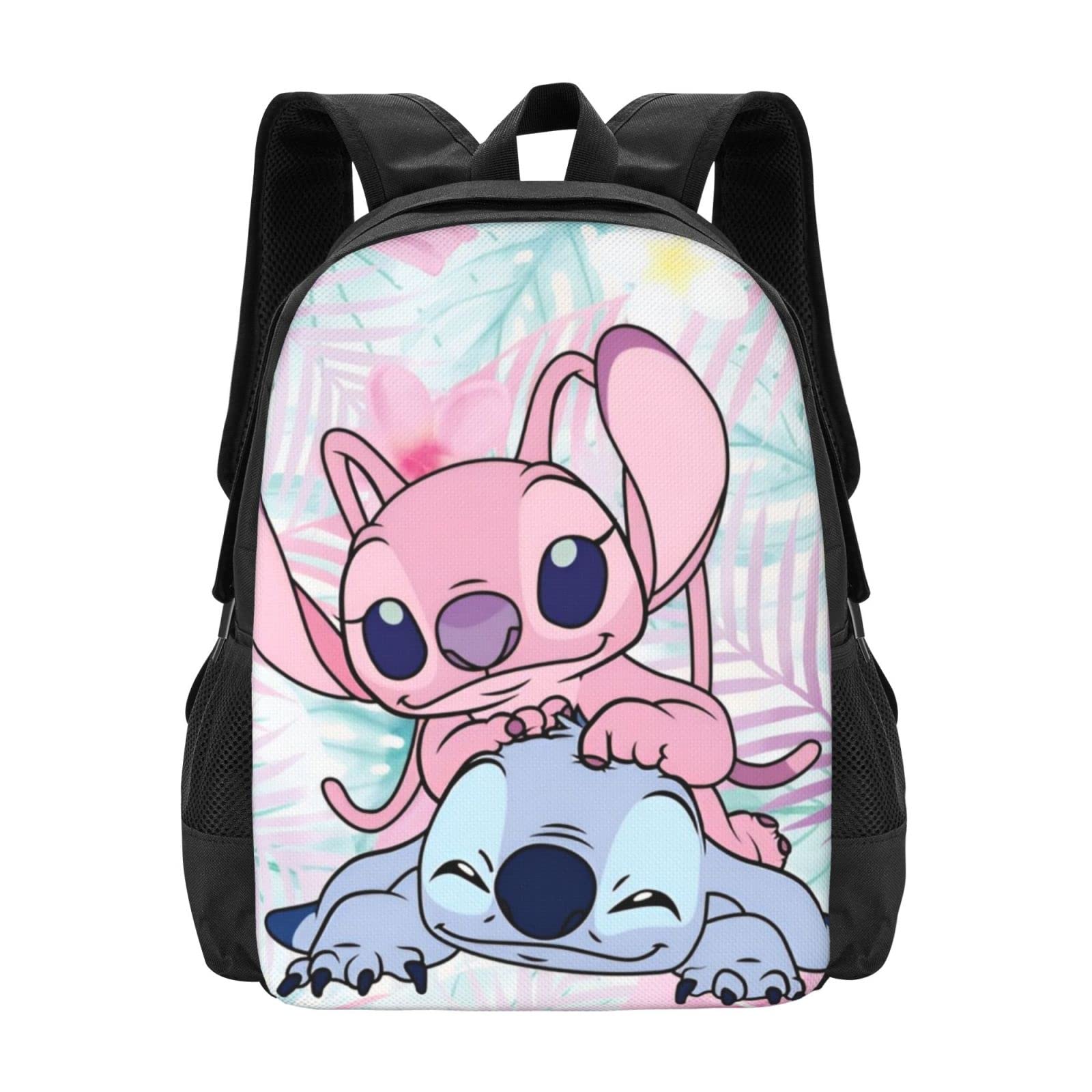 Stitch and Angel Anime Backpack - Large Capacity Laptop Backpack for School, Travel & Work | Cute Stitch Character Design | Perfect Gift for Disney Fans | Daypack for College, Commuting & Cosplay