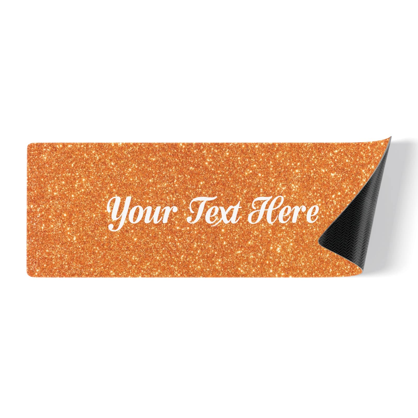Custom Orange Glitter Anti-Slip Kitchen Mat - Personalized Floor Rug for Home, Office, Laundry & Store, Perfect for Kitchen, Bathroom & Entryway