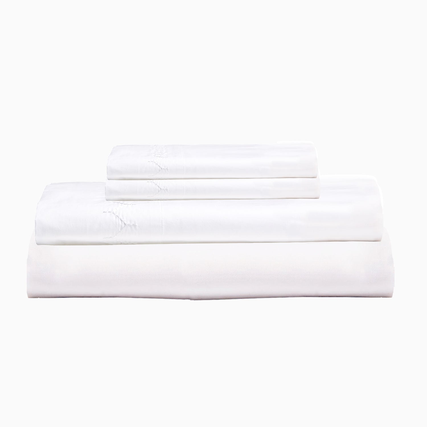 Organic White Stitched Sheet Set - Soft & Breathable 100% Cotton Bedding for Comfortable Sleep - Perfect for Master Bedroom, Guest Room & Dorm
