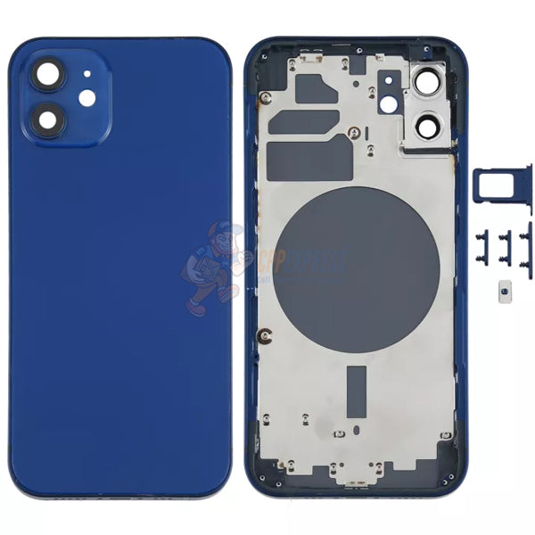 Premium iPhone 12 Battery Back Cover Case - Perfect Fit Replacement Housing in Blue | Durable Protection for Everyday Use & Travel