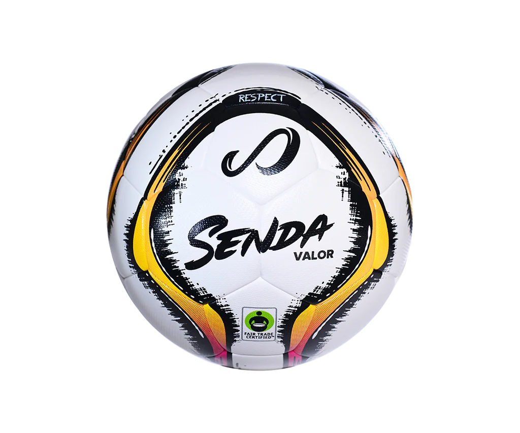 Senda Athletics Valor Premium Match Soccer Ball - White/Fuchsia - Official Size 5 FIFA Approved for Training & Matches - Perfect for Youth, College & Professional Players