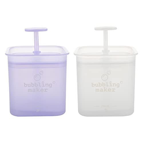 Beautyflier 2-Pack Large Facial Cleanser Foam Cup - Purple & White Bubble Maker for Deep Skin Cleansing | Gentle Foaming for Daily Face Wash & Skincare Routine | Perfect for Travel, Spa & Home Use
