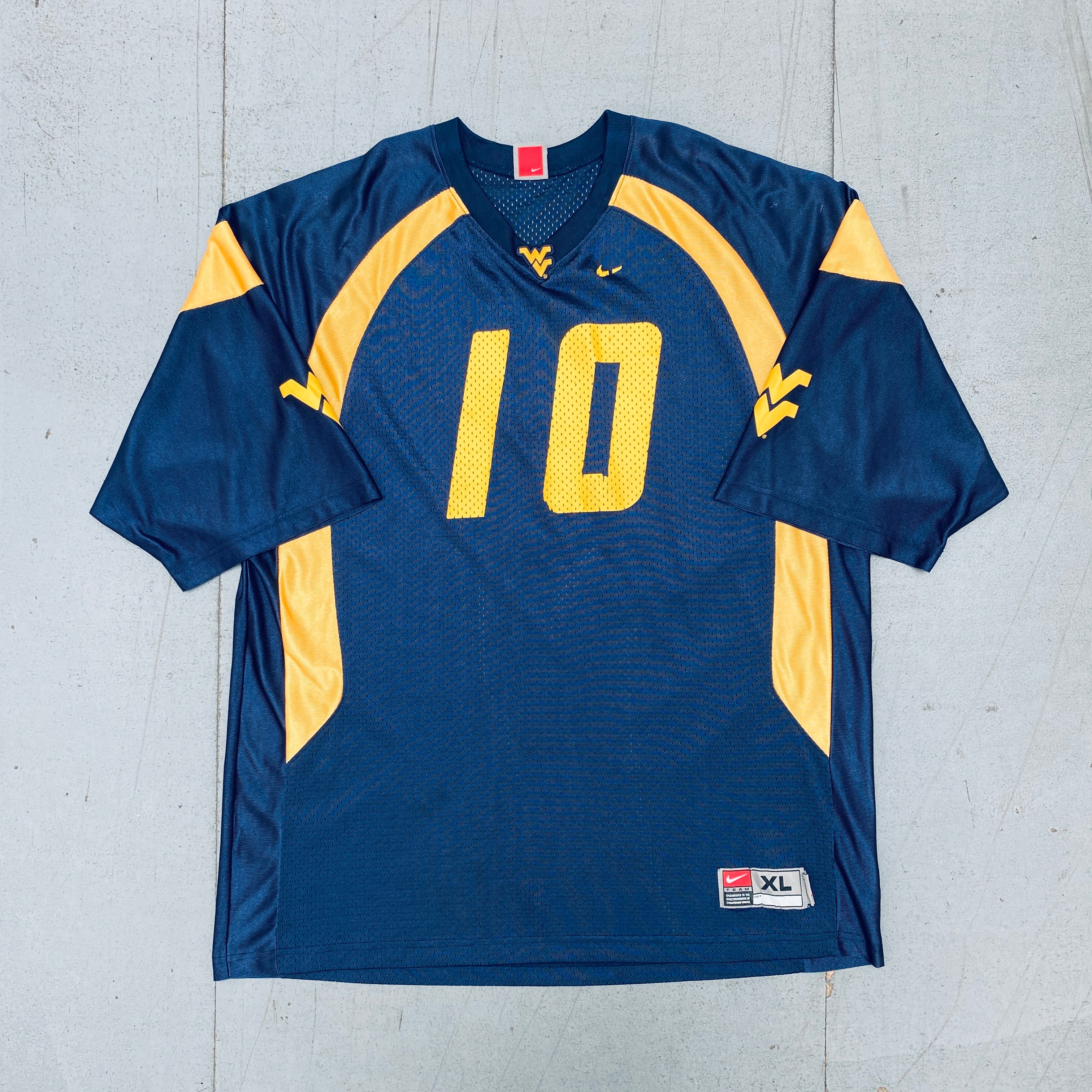 West Virginia Mountaineers: No. 10 Steve Slaton Nike Jersey (XL)