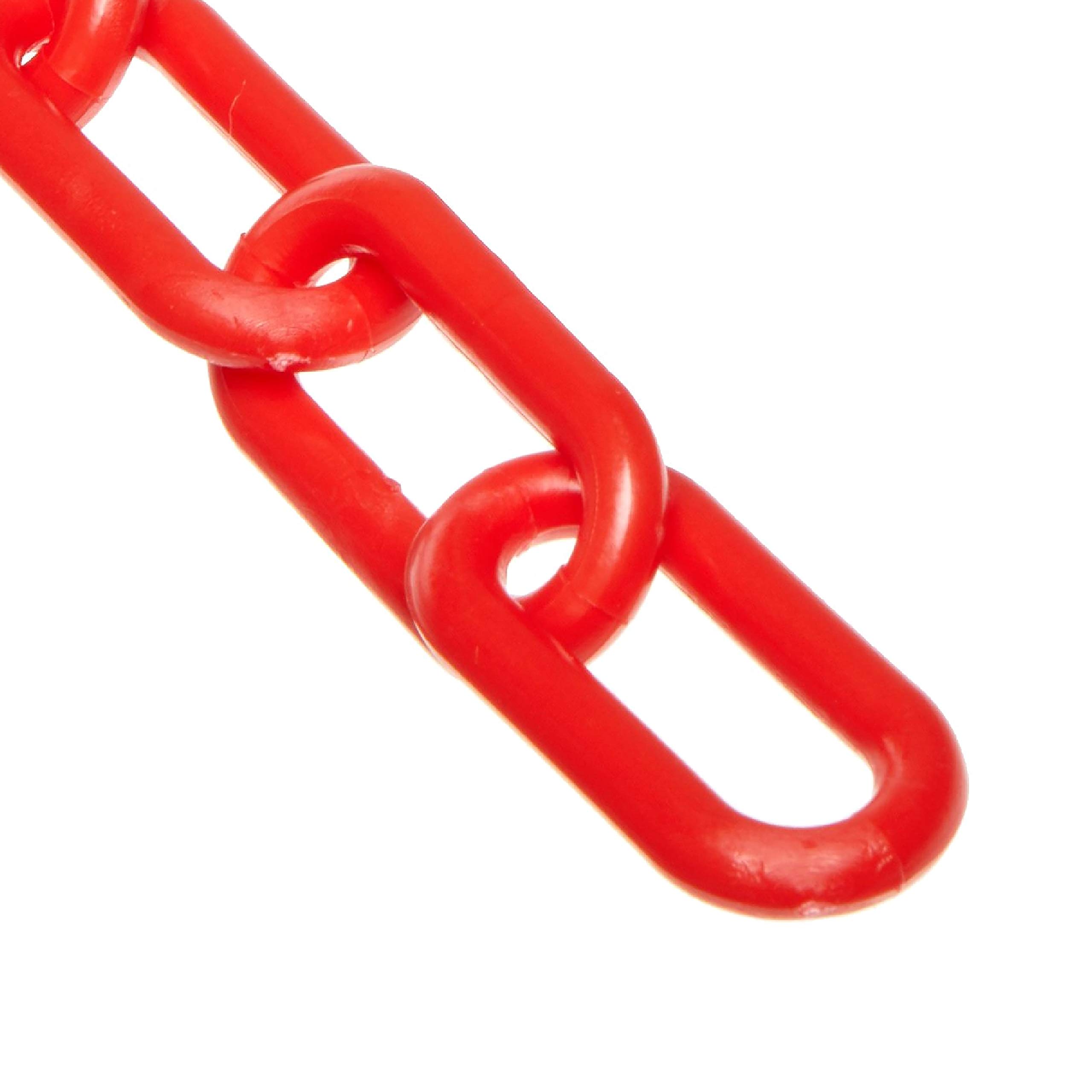 Mr. Chain Plastic Barrier Chain - 1.5-Inch Red Safety Link, 500-Foot Roll (30005-500) for Crowd Control, Event Safety & Construction Zones