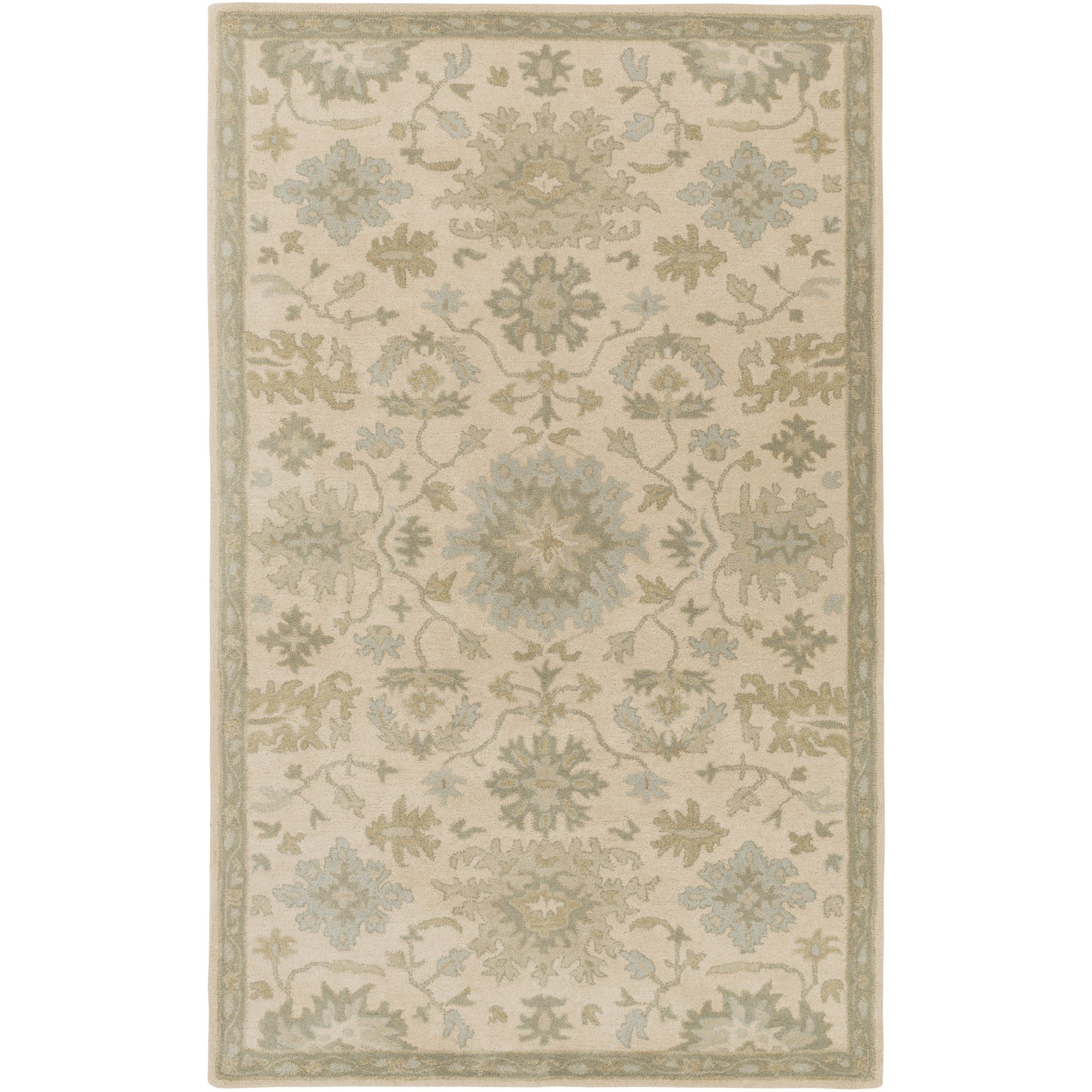 Art of Knot Gilgamesh Area Rug 5' x 8' Neutral Green - Bohemian Style Handmade Rug for Living Room, Bedroom & Home Decor