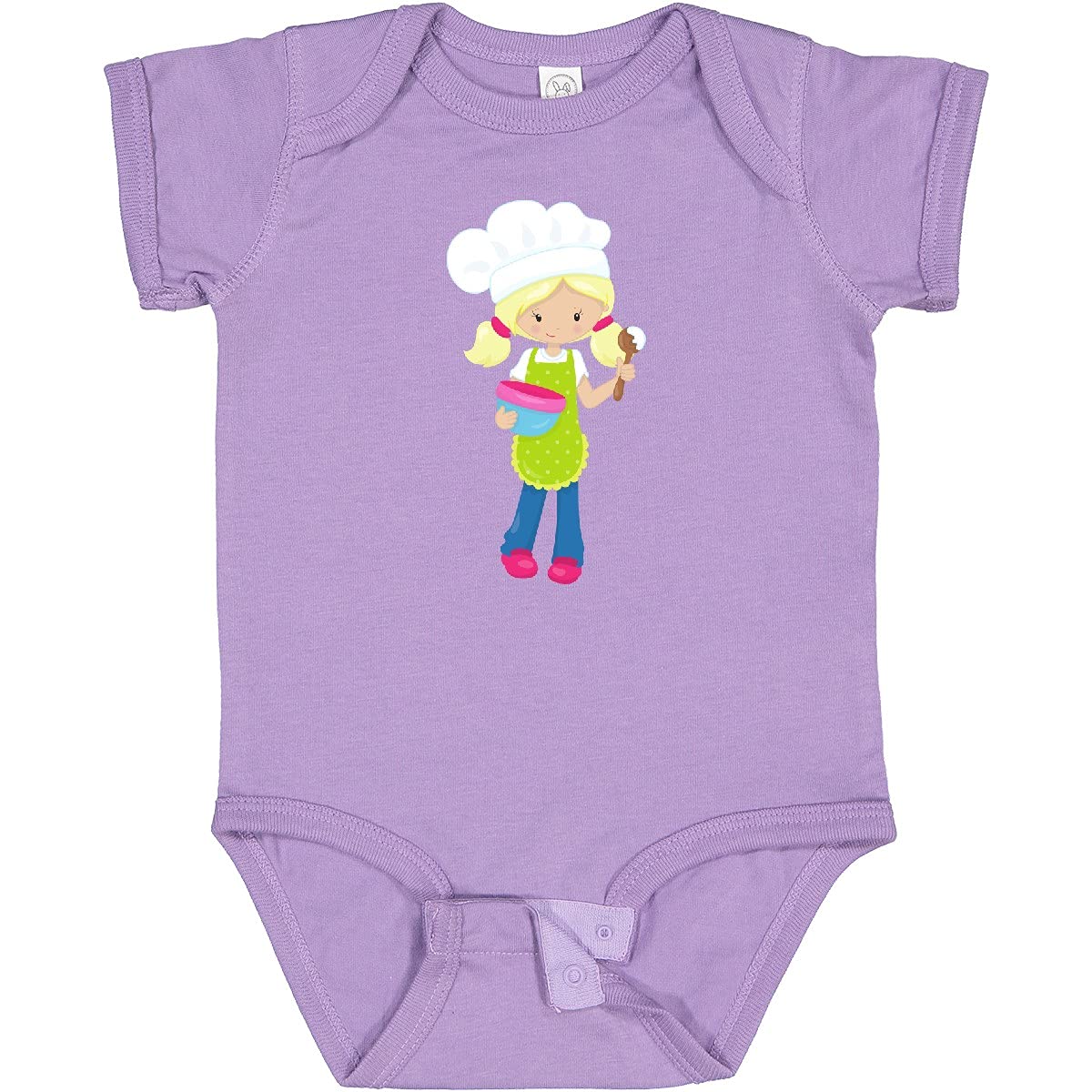 Inktastic Cute Blonde Hair Baby Baker Bodysuit - Adorable Baking-Themed Outfit for Infants & Toddlers - Perfect for Baking Classes, Birthday Parties & Family Photos