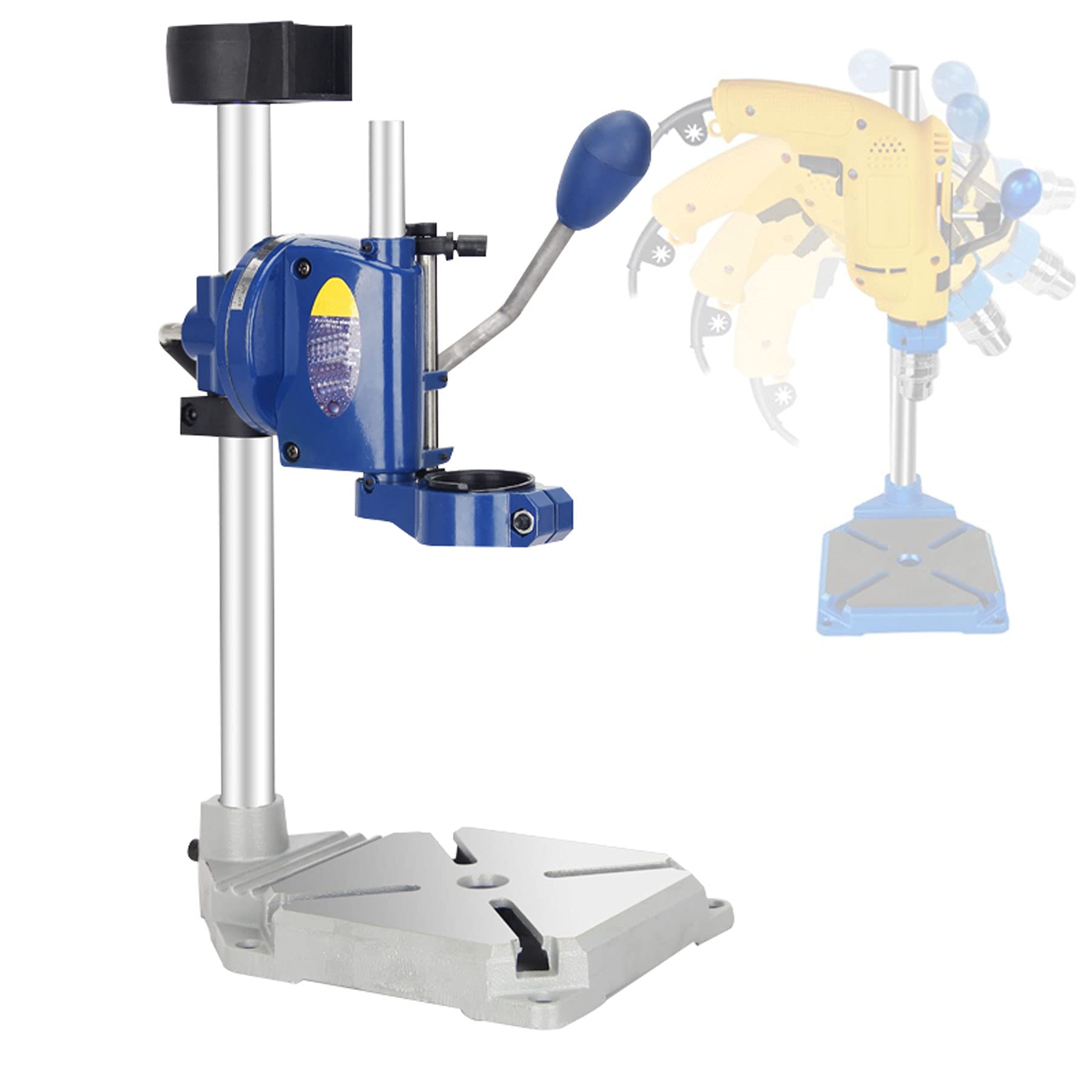 LXX Heavy-Duty Drill Press Stand with Vise | Adjustable Floor Stand for Hand Drills | Workbench Repair Tool for DIY & Professional Use | Perfect for Woodworking, Metalworking & Home Improvement Projects