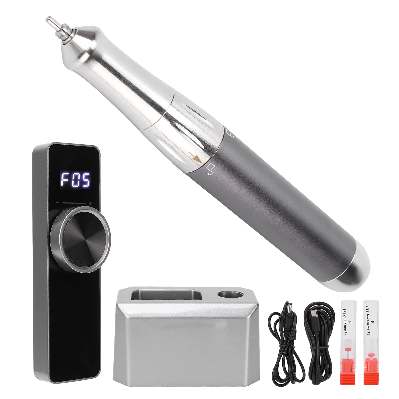 Professional Nail Drill Machine 35000 RPM - Rechargeable Electric Nail File for Acrylic & Gel Nails - Manicure Pedicure Kit with Nail Art Tools (Black) - Perfect for Salon & Home Nail Care