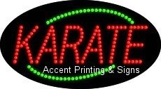 Karate Flashing LED Sign with Animated Effects – High Impact, Energy Efficient for Dojo, Martial Arts Studio & Home Gym Decor