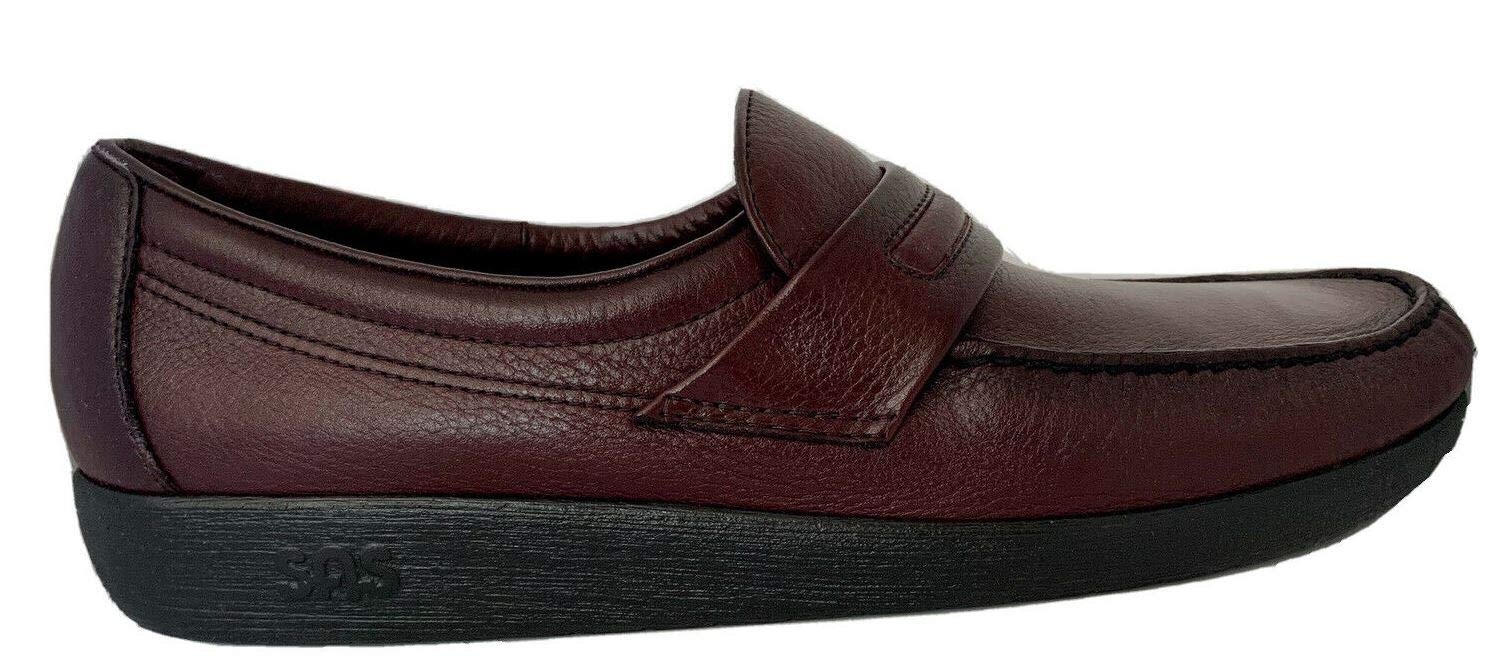 SAS Men's Alamo Cordovan Leather Slip-On Loafers - Comfortable Casual Shoes for Business, Travel & Everyday Wear